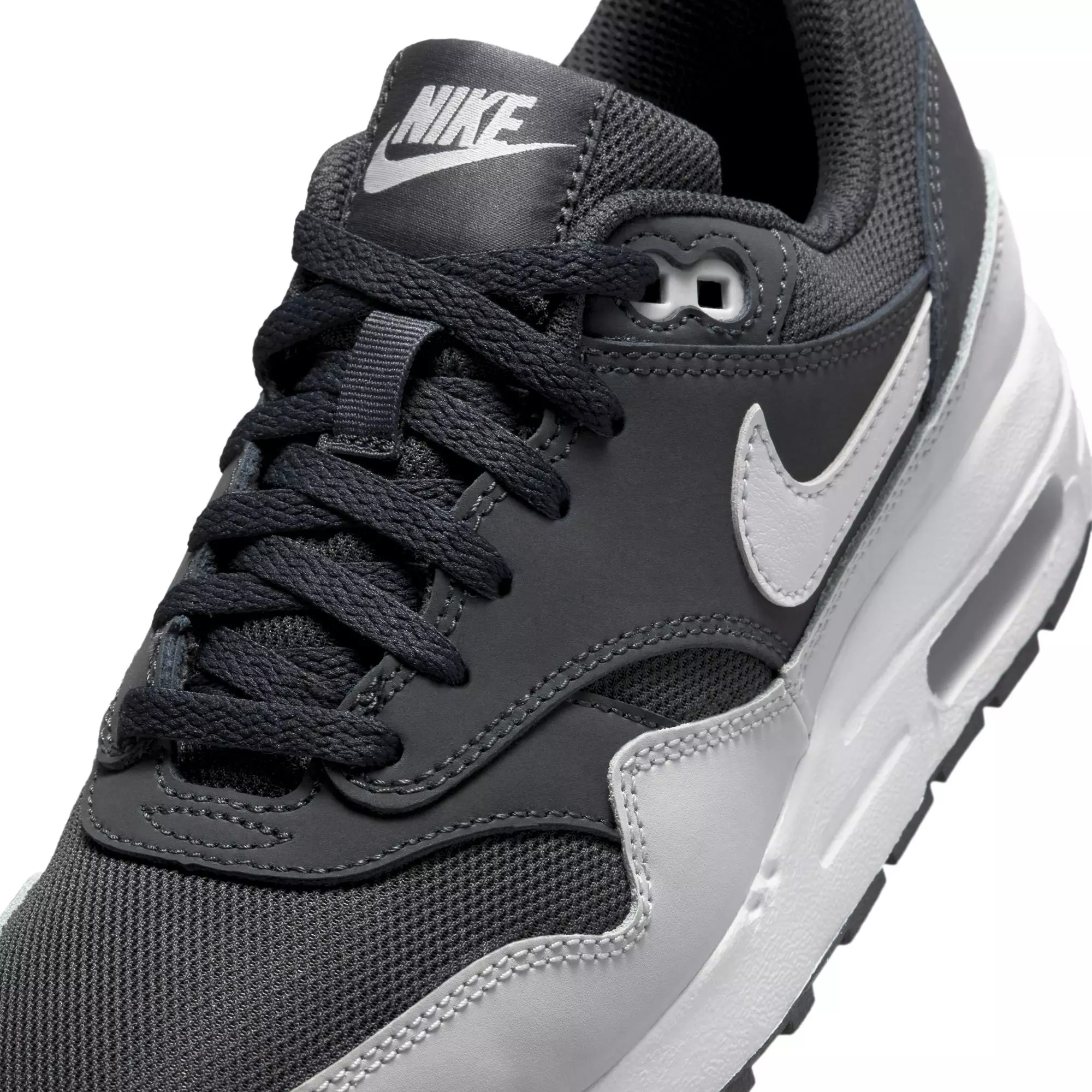 Nike Air Max 1 "Off Noir/Vast Grey/White/Black" Grade School Boys' Shoe - BLACK/GREY/WHITE