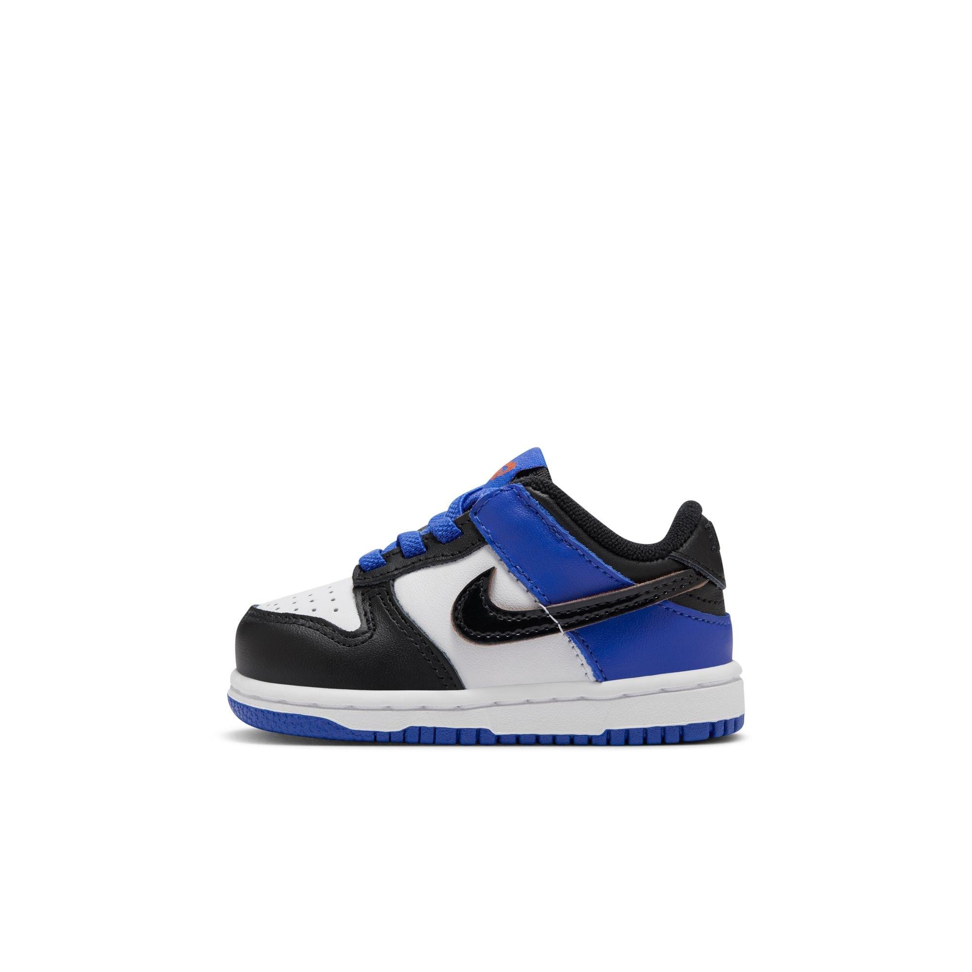 Nike Dunk Low SE "White/Black/Racer Blue/Terra Blush" Toddler Boys' Shoe - BLUE/BLACK Thumbnail View 3