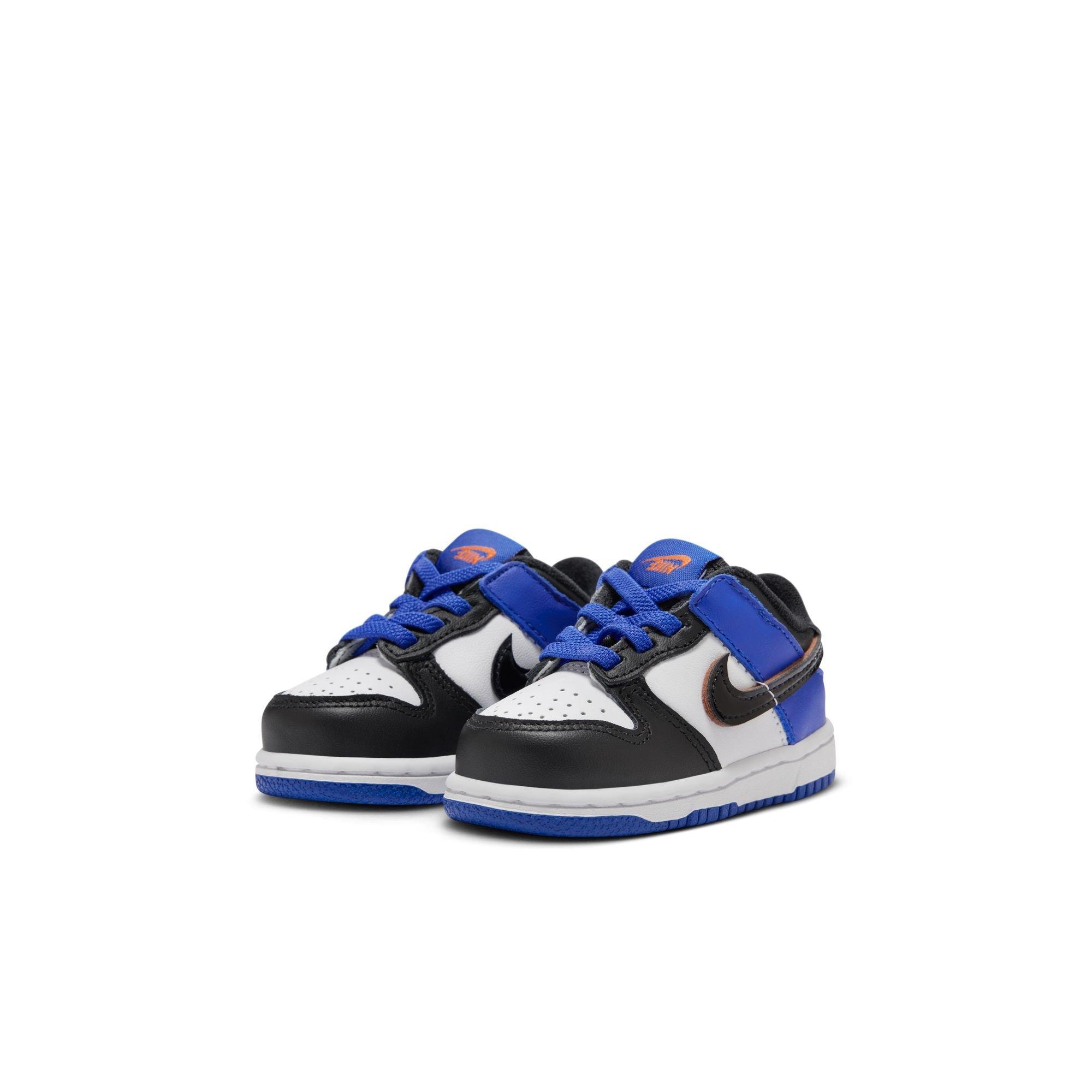 Nike Dunk Low SE "White/Black/Racer Blue/Terra Blush" Toddler Boys' Shoe - BLUE/BLACK Thumbnail View 5
