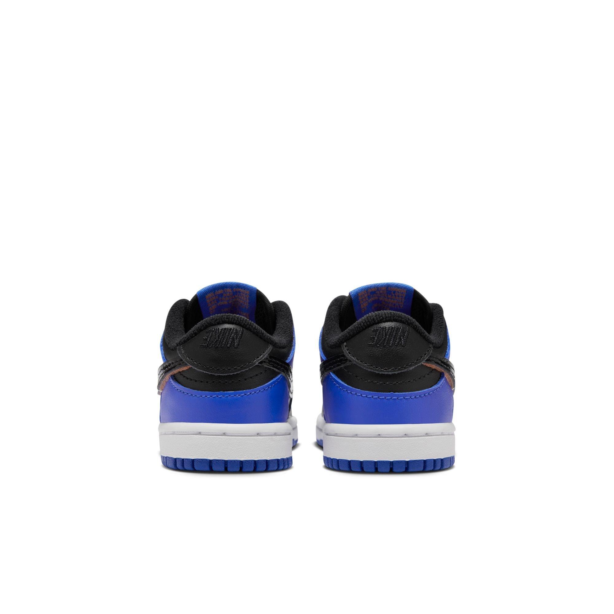 Nike Dunk Low SE "White/Black/Racer Blue/Terra Blush" Toddler Boys' Shoe - BLUE/BLACK Thumbnail View 7