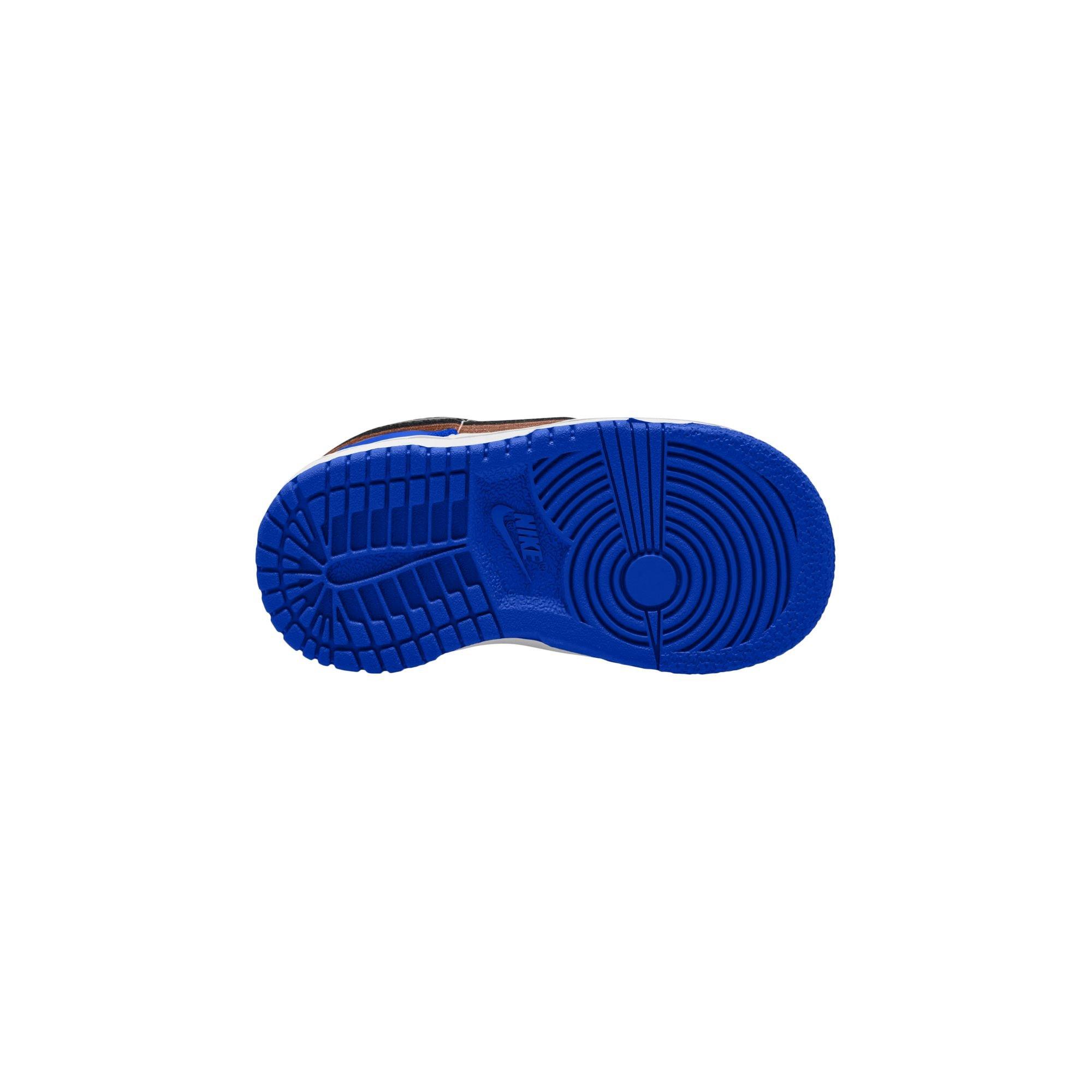 Nike Dunk Low SE "White/Black/Racer Blue/Terra Blush" Toddler Boys' Shoe - BLUE/BLACK Thumbnail View 9