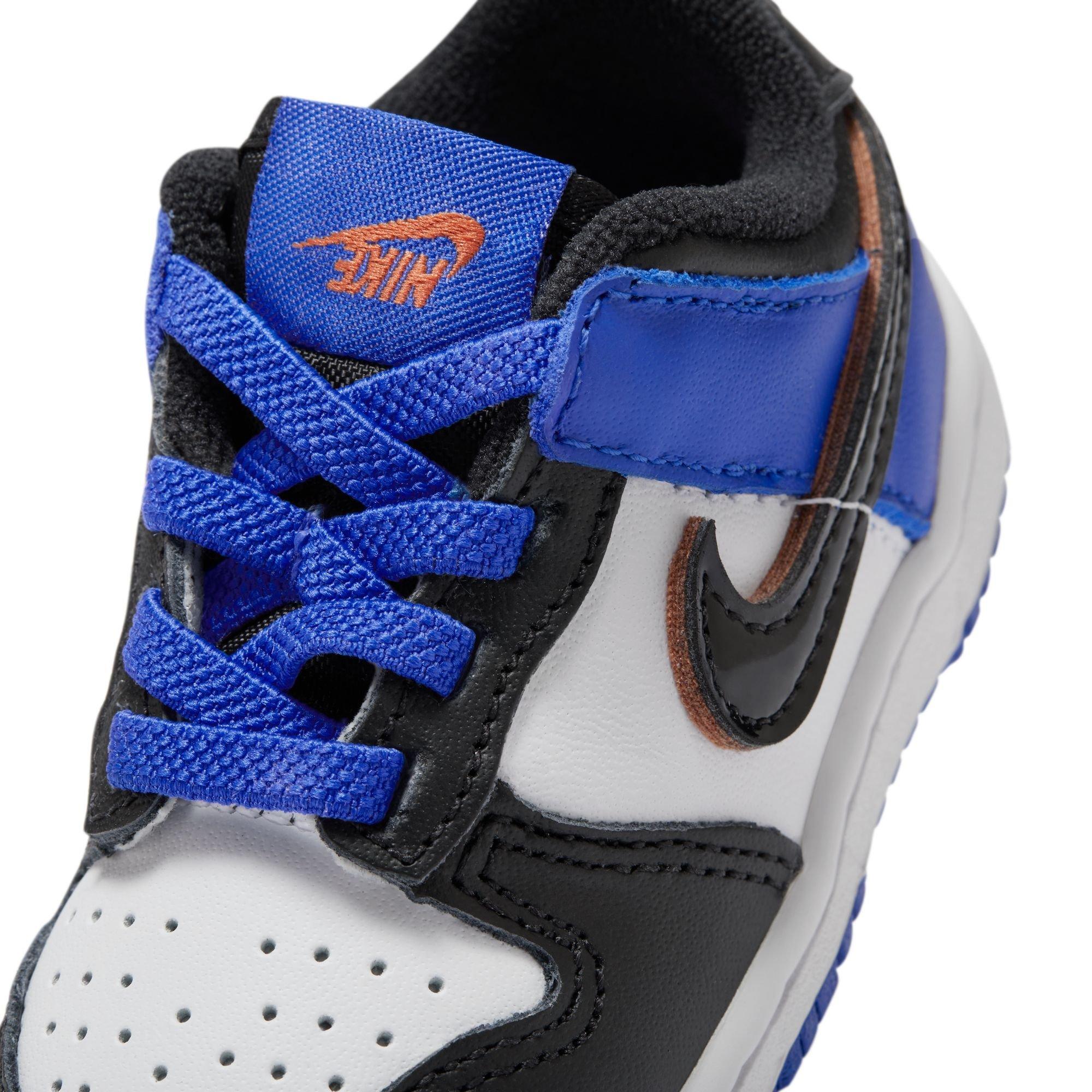 Nike Dunk Low SE "White/Black/Racer Blue/Terra Blush" Toddler Boys' Shoe - BLUE/BLACK Thumbnail View 10