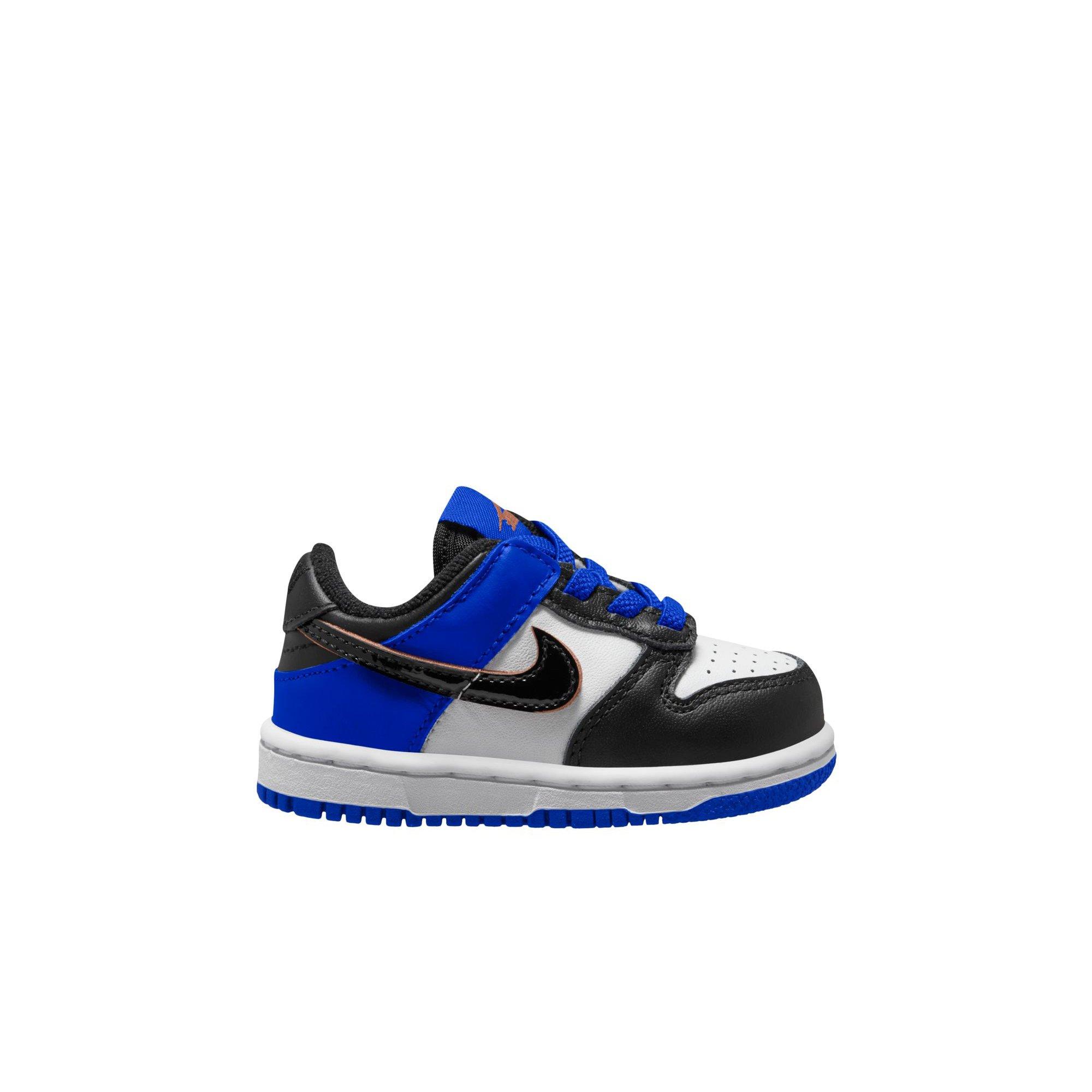Nike Dunk Low SE "White/Black/Racer Blue/Terra Blush" Toddler Boys' Shoe - BLUE/BLACK Thumbnail View 1