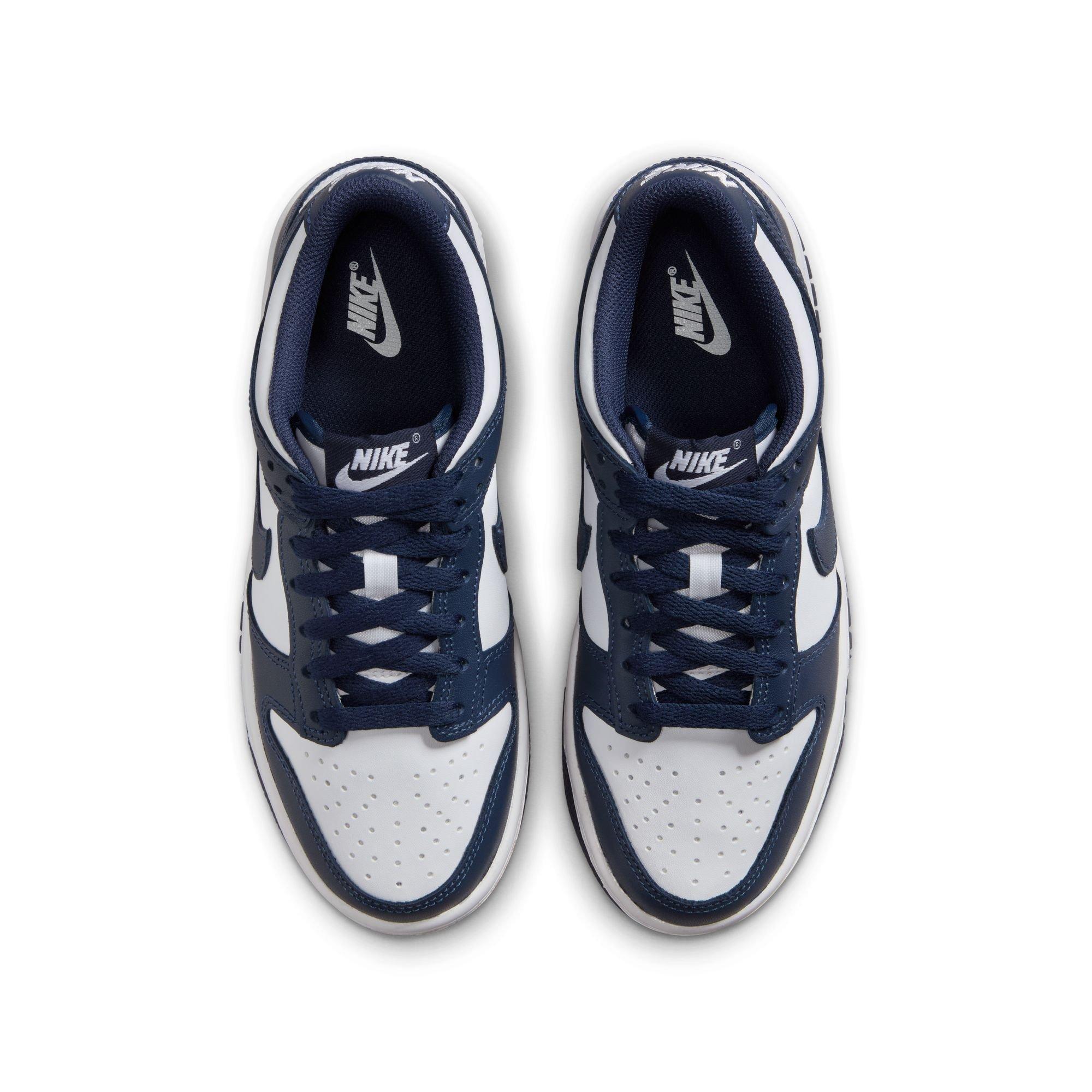 Nike Dunk Low Grade School Boys' "White/Midnight Navy" Shoe