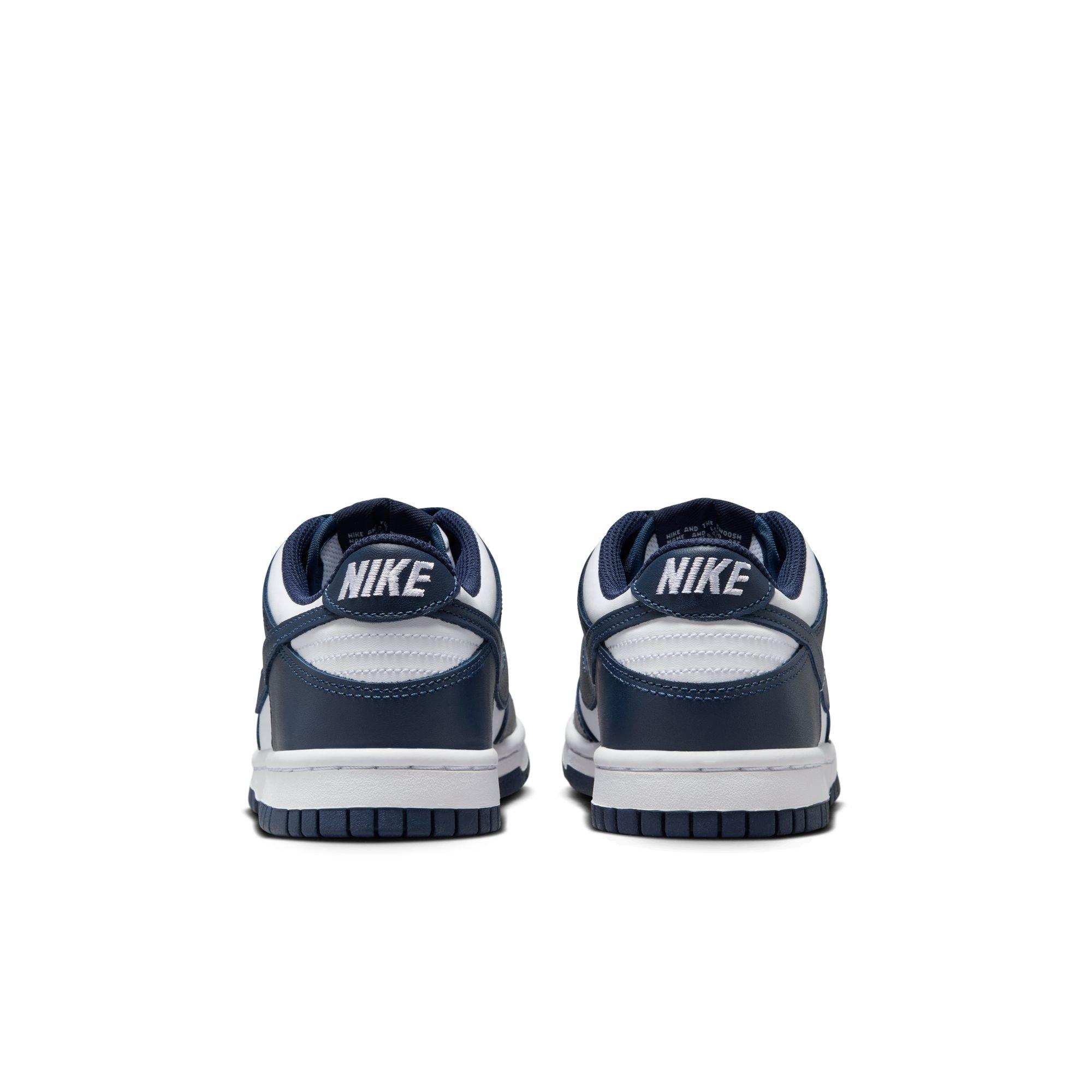 Nike Dunk Low Grade School Boys' "White/Midnight Navy" Shoe