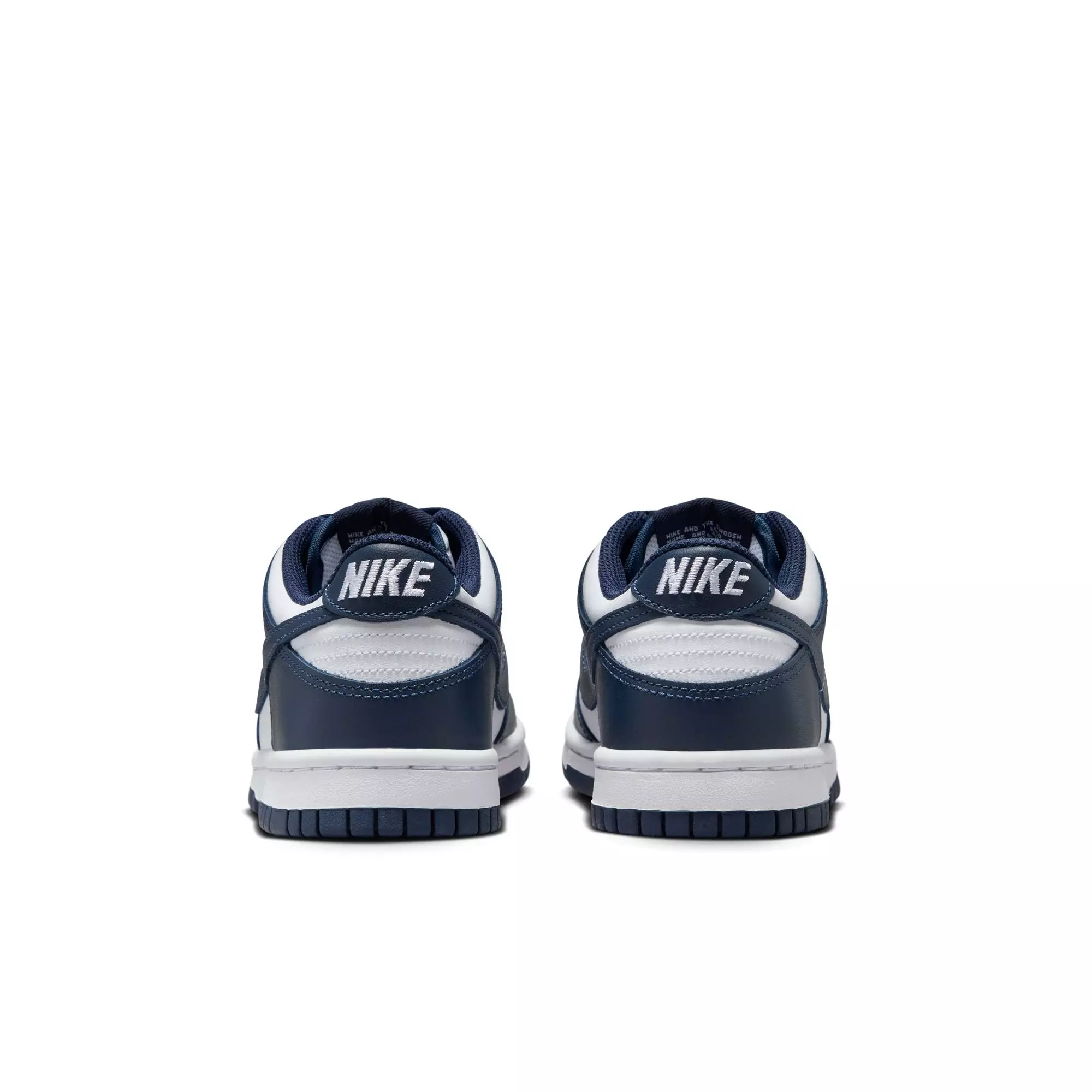 Nike Dunk Low "White/Midnight Navy" Grade School Boys' Shoe - NAVY/WHITE