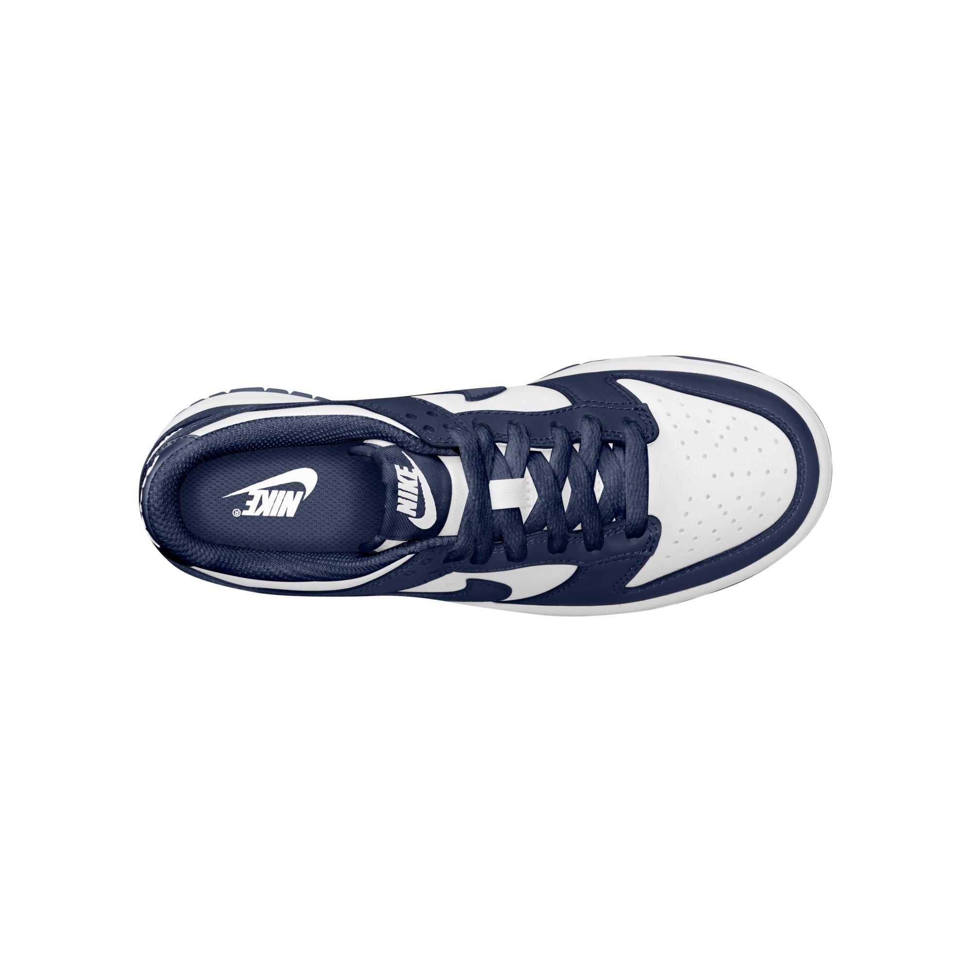 Nike Dunk Low Grade School Boys' "White/Midnight Navy" Shoe