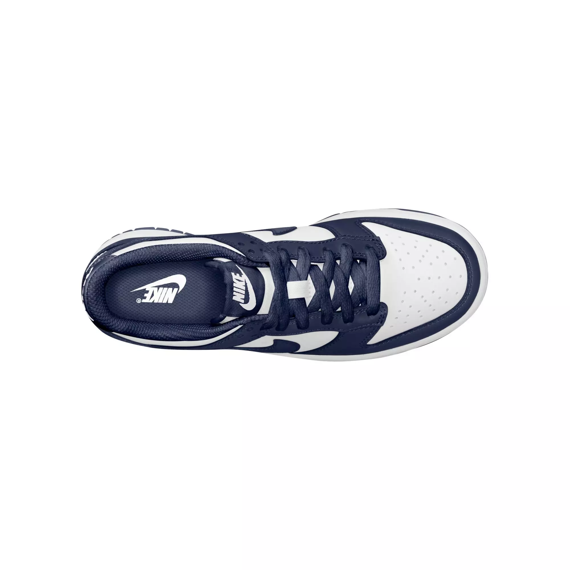 Nike Dunk Low "White/Midnight Navy" Grade School Boys' Shoe - NAVY/WHITE