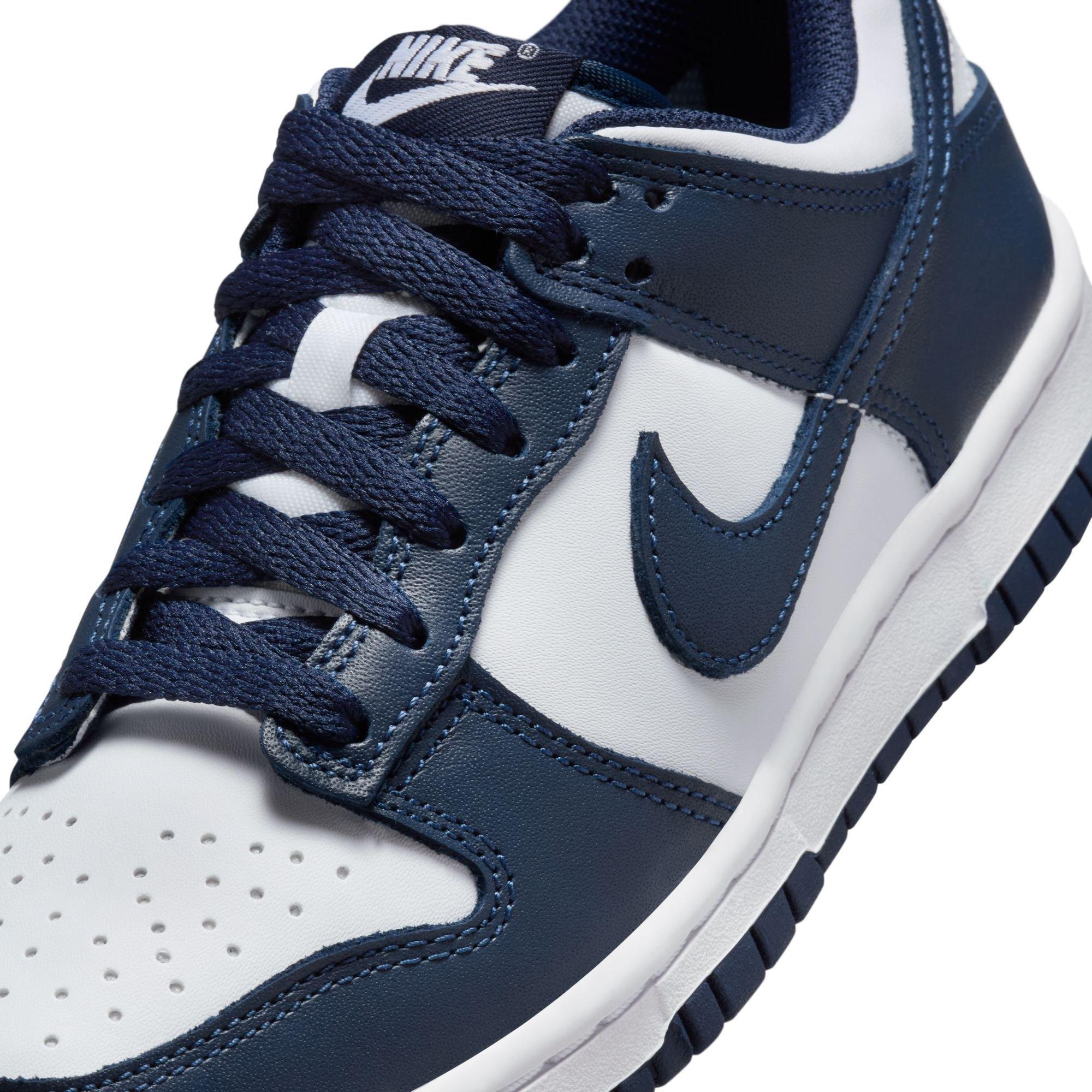 Nike Dunk Low Grade School Boys' "White/Midnight Navy" Shoe