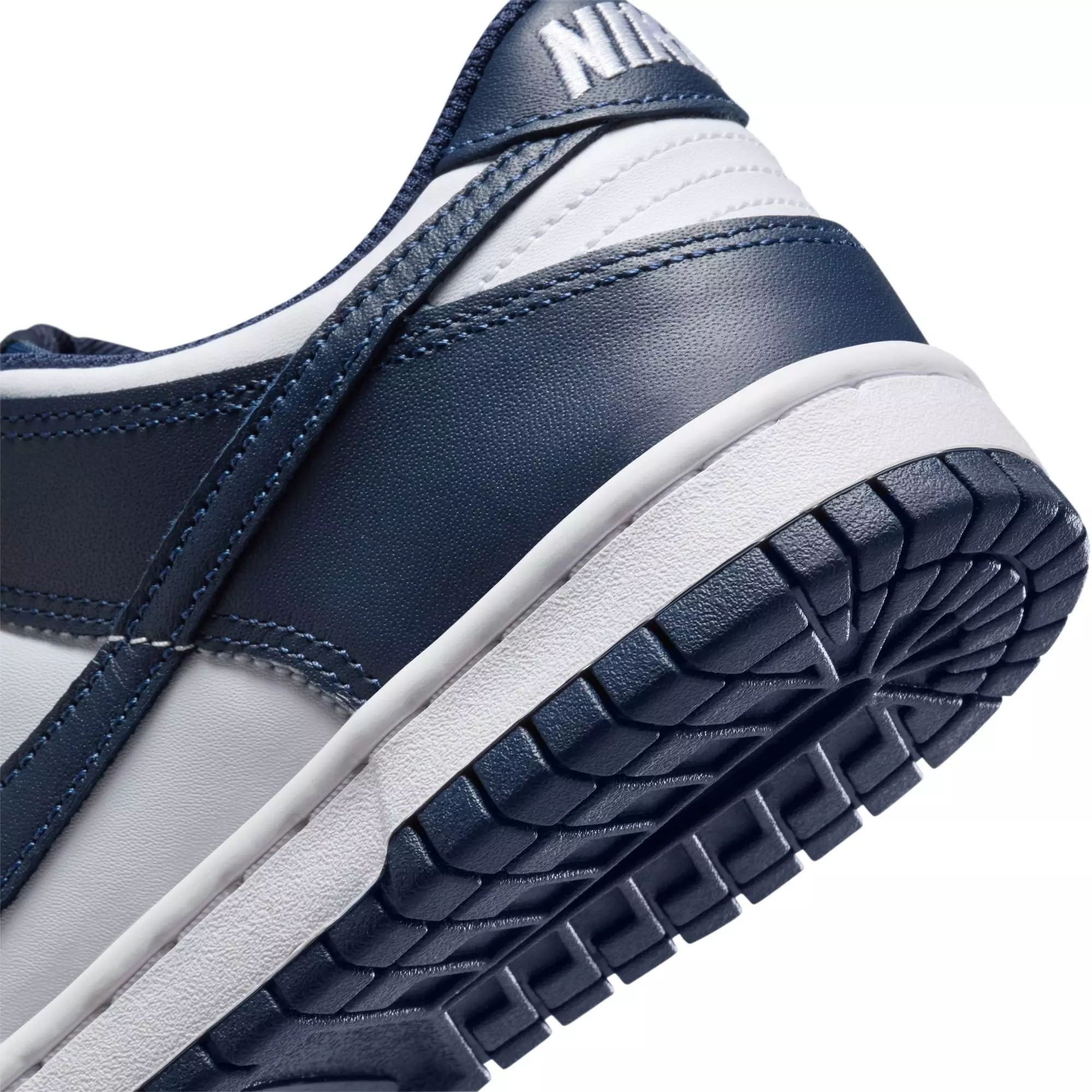 Nike Dunk Low "White/Midnight Navy" Grade School Boys' Shoe - NAVY/WHITE