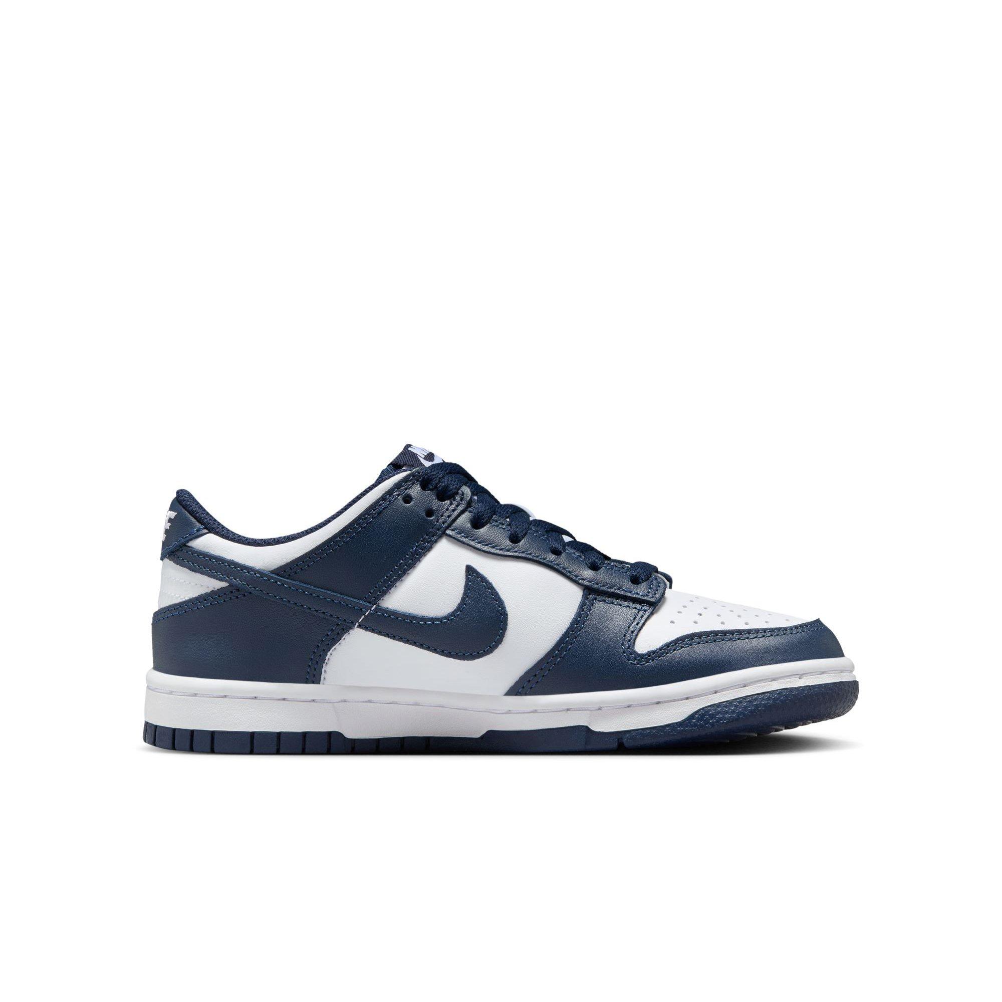 Nike Dunk Low Grade School Boys' "White/Midnight Navy" Shoe
