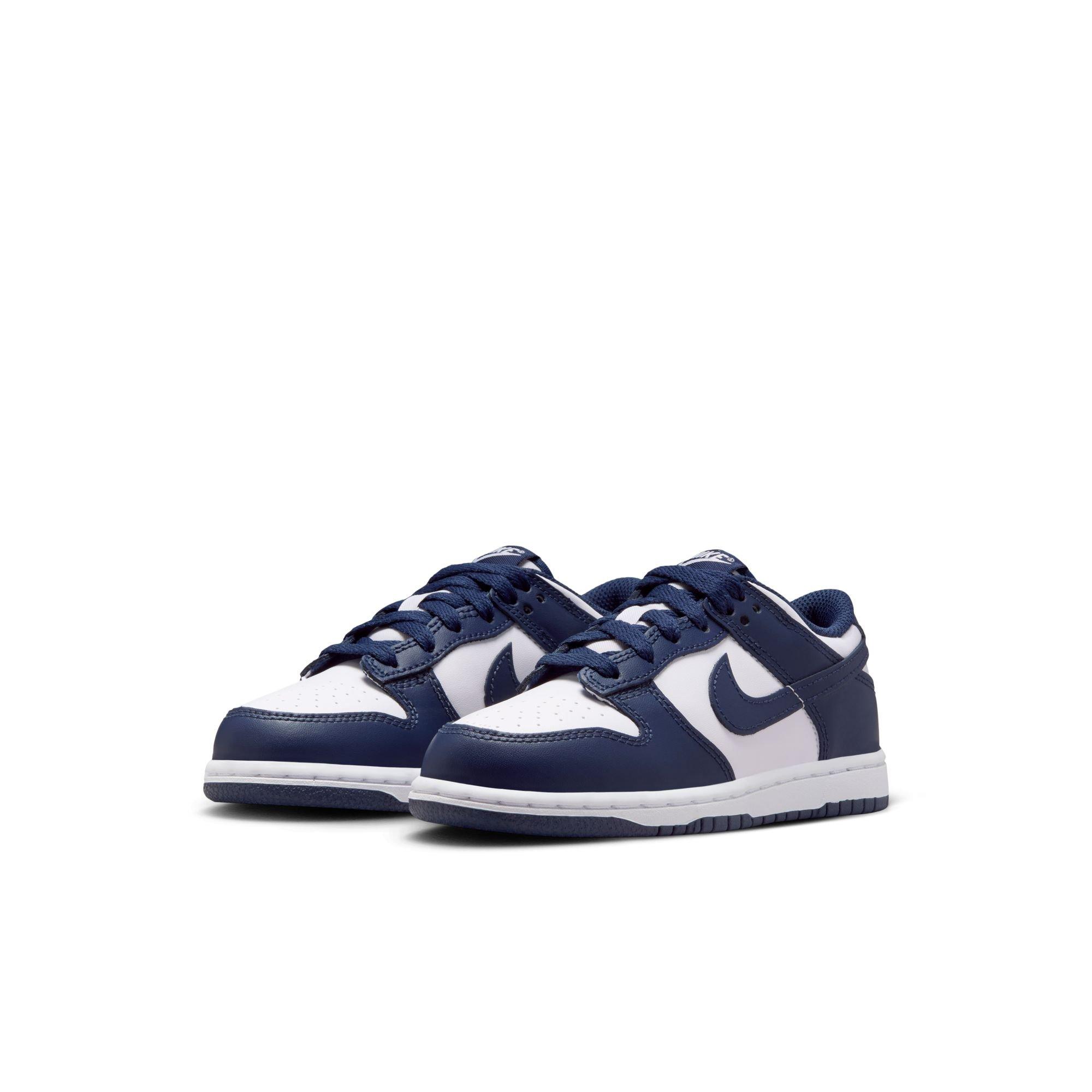 Nike Dunk Low Preschool Boys' "White/Midnight Navy" Shoe