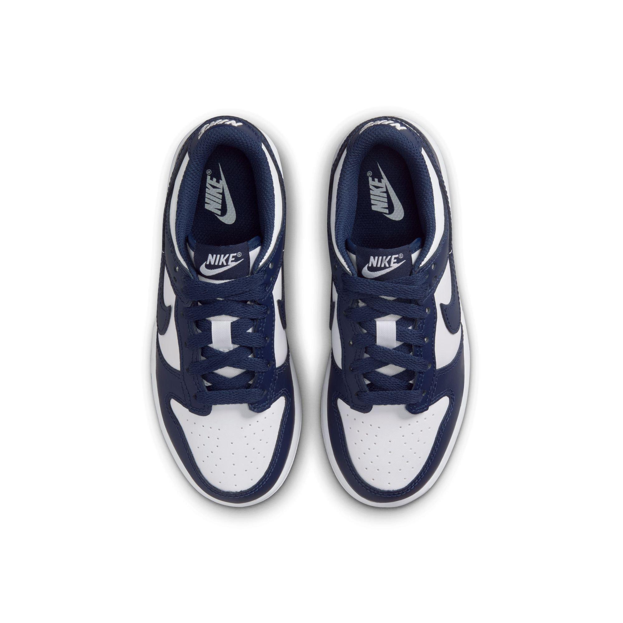 Nike Dunk Low Preschool Boys' "White/Midnight Navy" Shoe