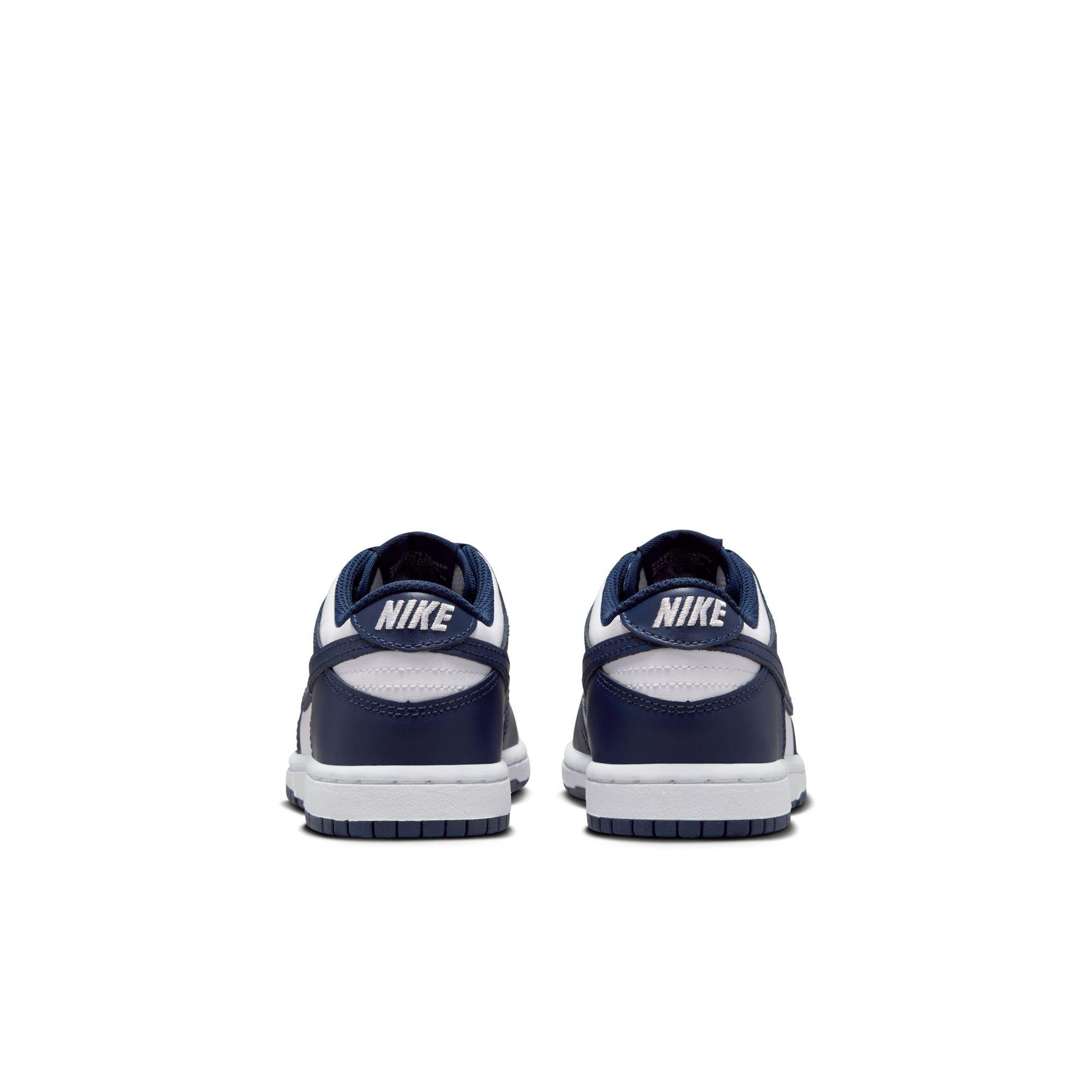Nike Dunk Low Preschool Boys' "White/Midnight Navy" Shoe