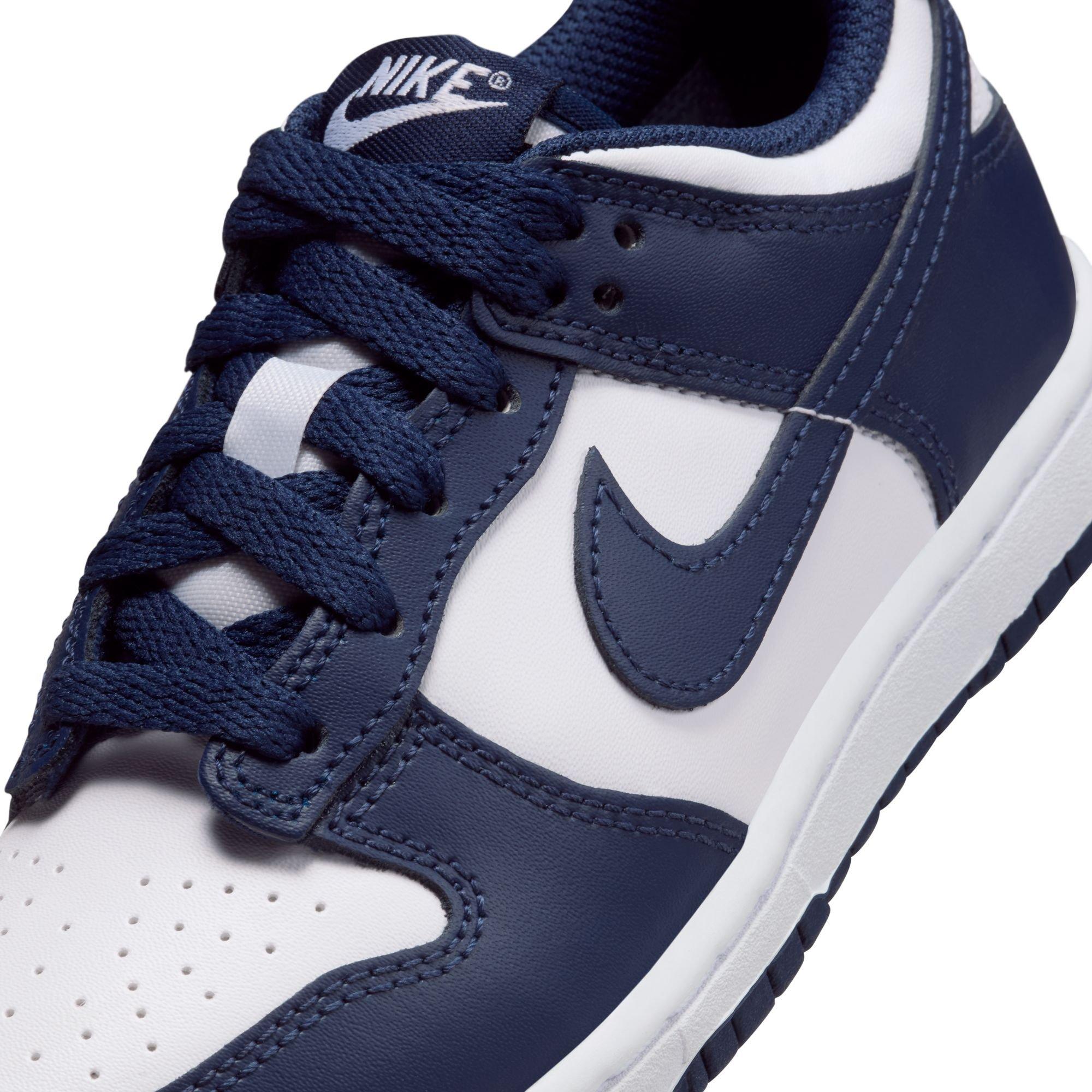 Nike Dunk Low Preschool Boys' "White/Midnight Navy" Shoe