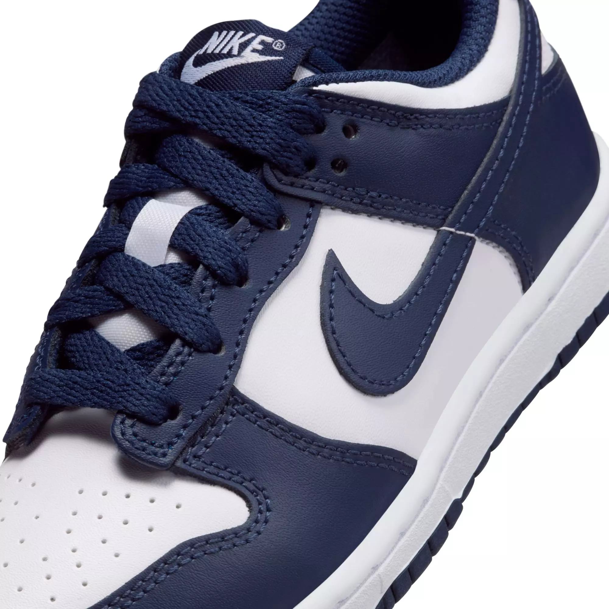 Nike Dunk Low "White/Midnight Navy" Preschool Boys' Shoe - NAVY/WHITE