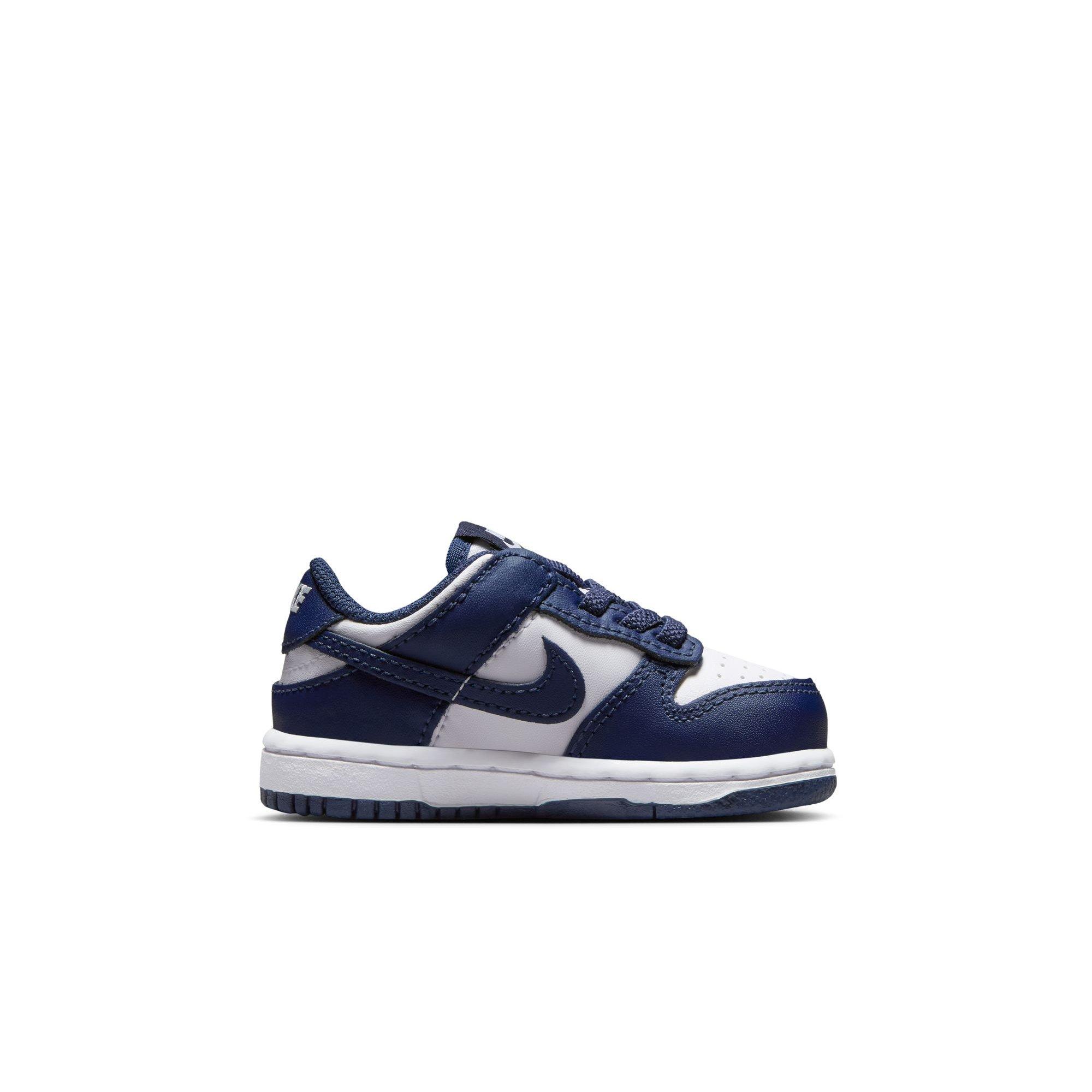 Nike Dunk Low Toddler Boys' "White/Midnight Navy" Shoe