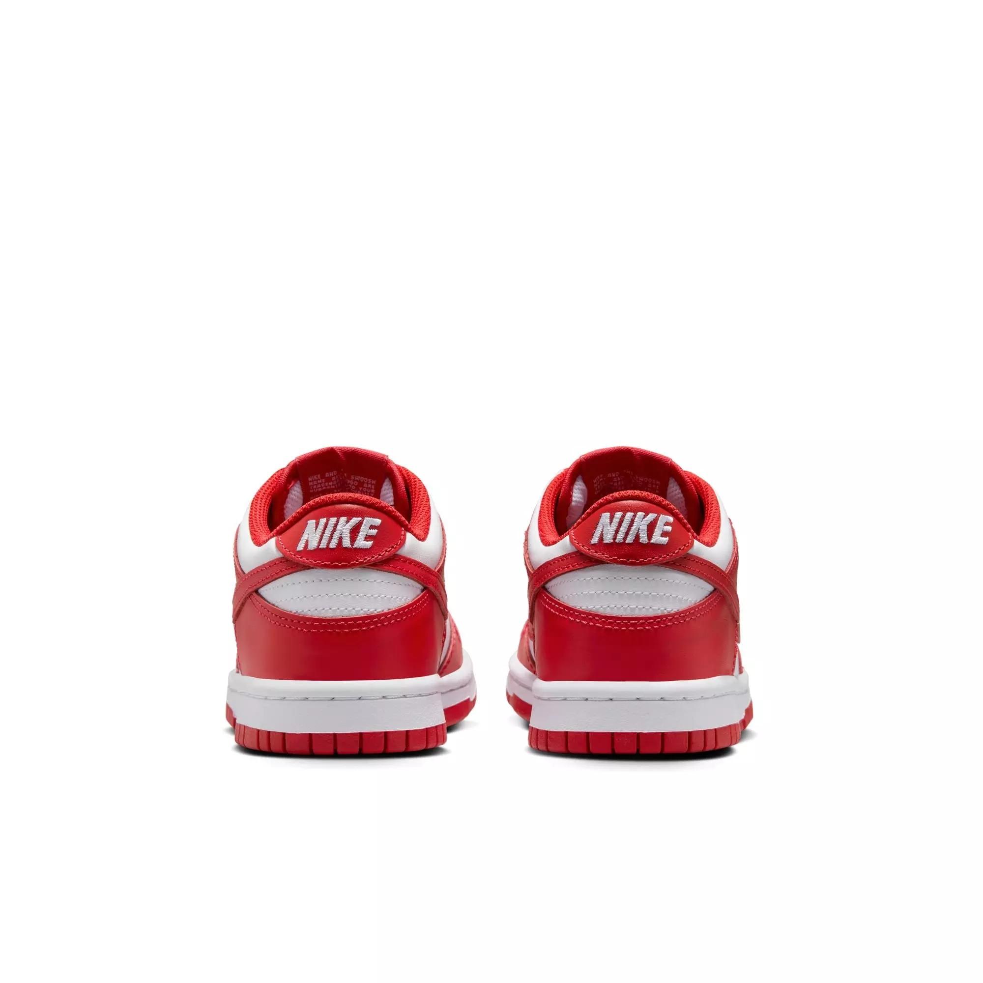 Nike Dunk Low "White/University Red" Grade School Boys' Shoe - WHITE/RED