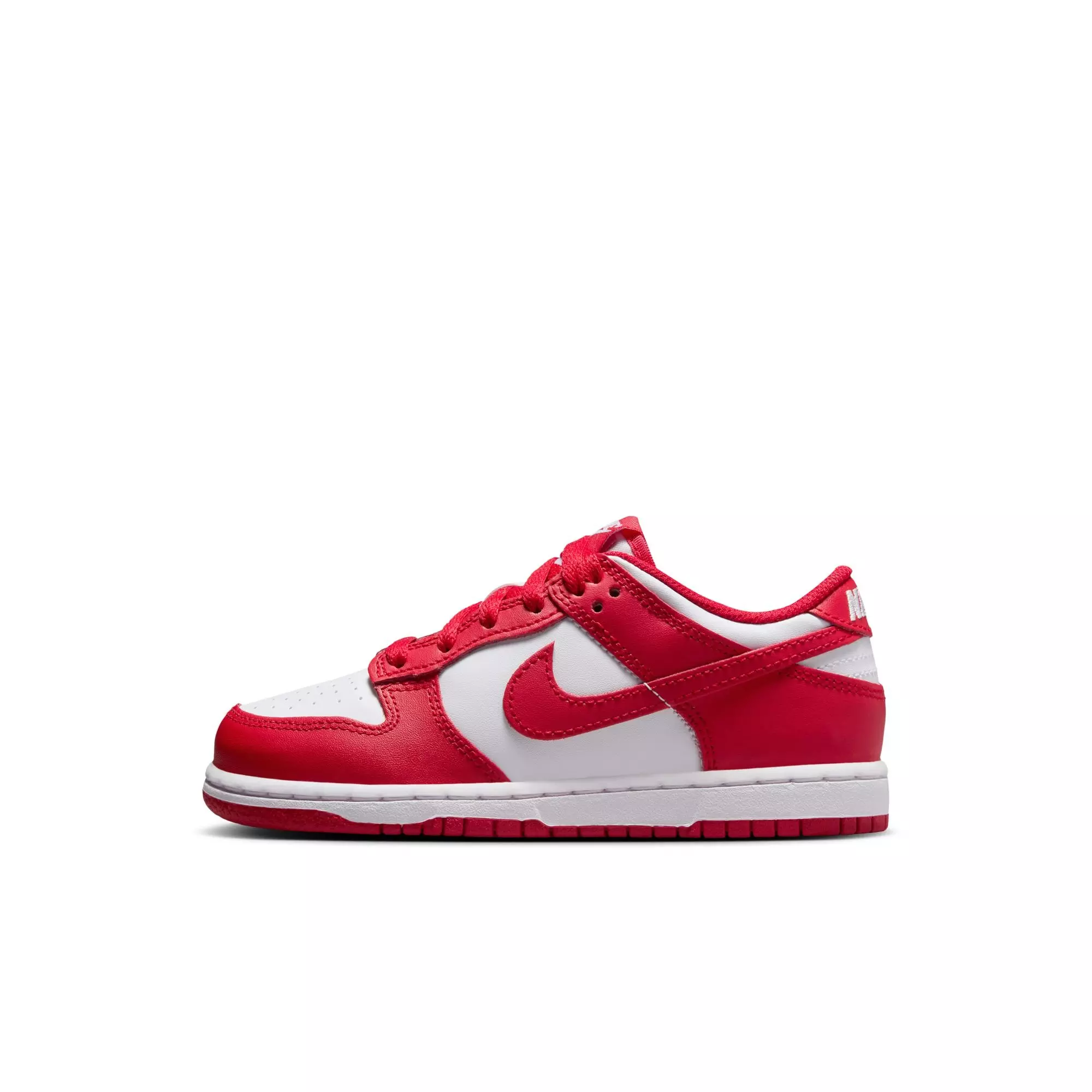 Nike Dunk Low "White/University Red" Preschool Boys' Shoe - WHITE/RED