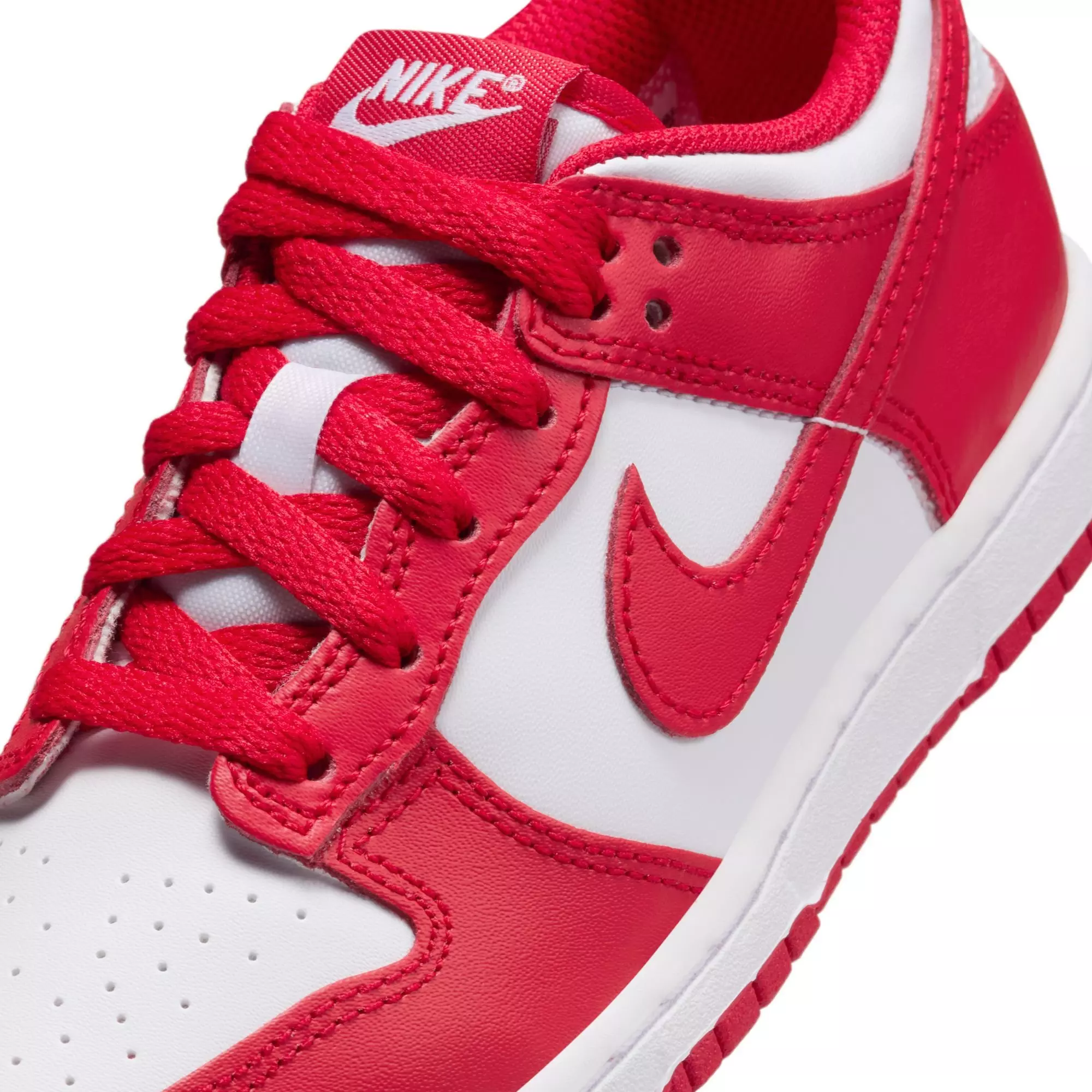 Nike Dunk Low "White/University Red" Preschool Boys' Shoe - WHITE/RED