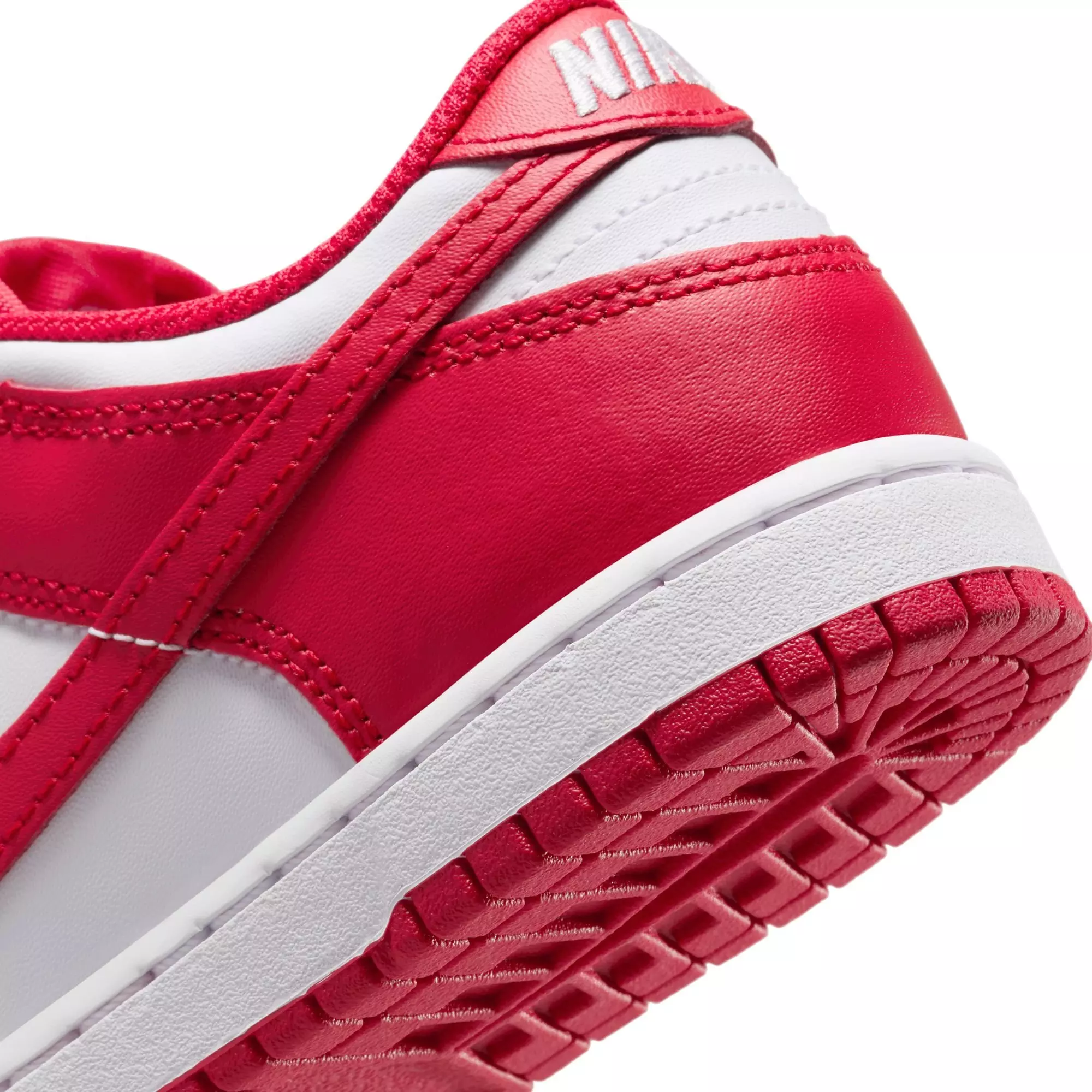 Nike Dunk Low "White/University Red" Preschool Boys' Shoe - WHITE/RED