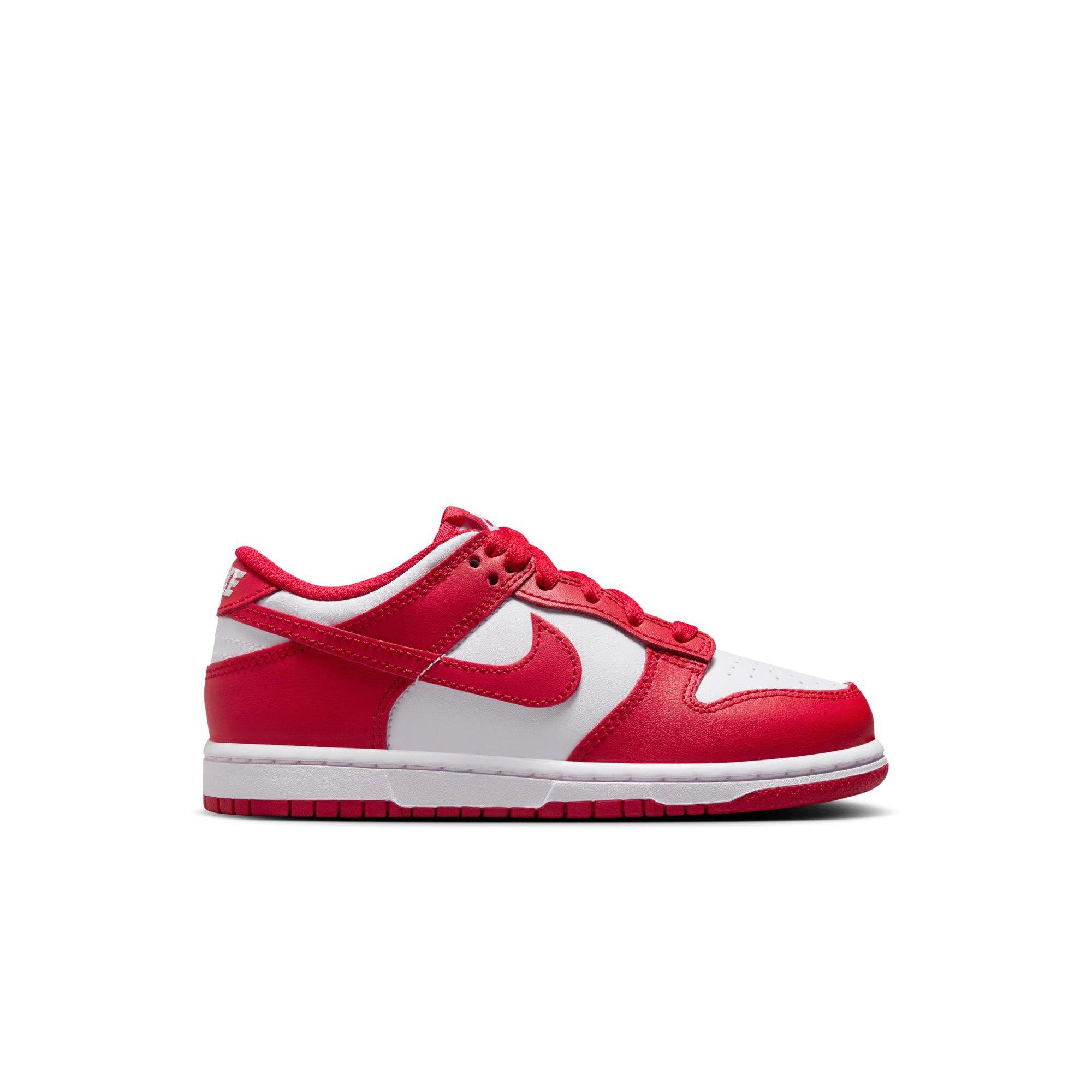 Nike Dunk Low "White/University Red" Preschool Boys' Shoe - WHITE/RED