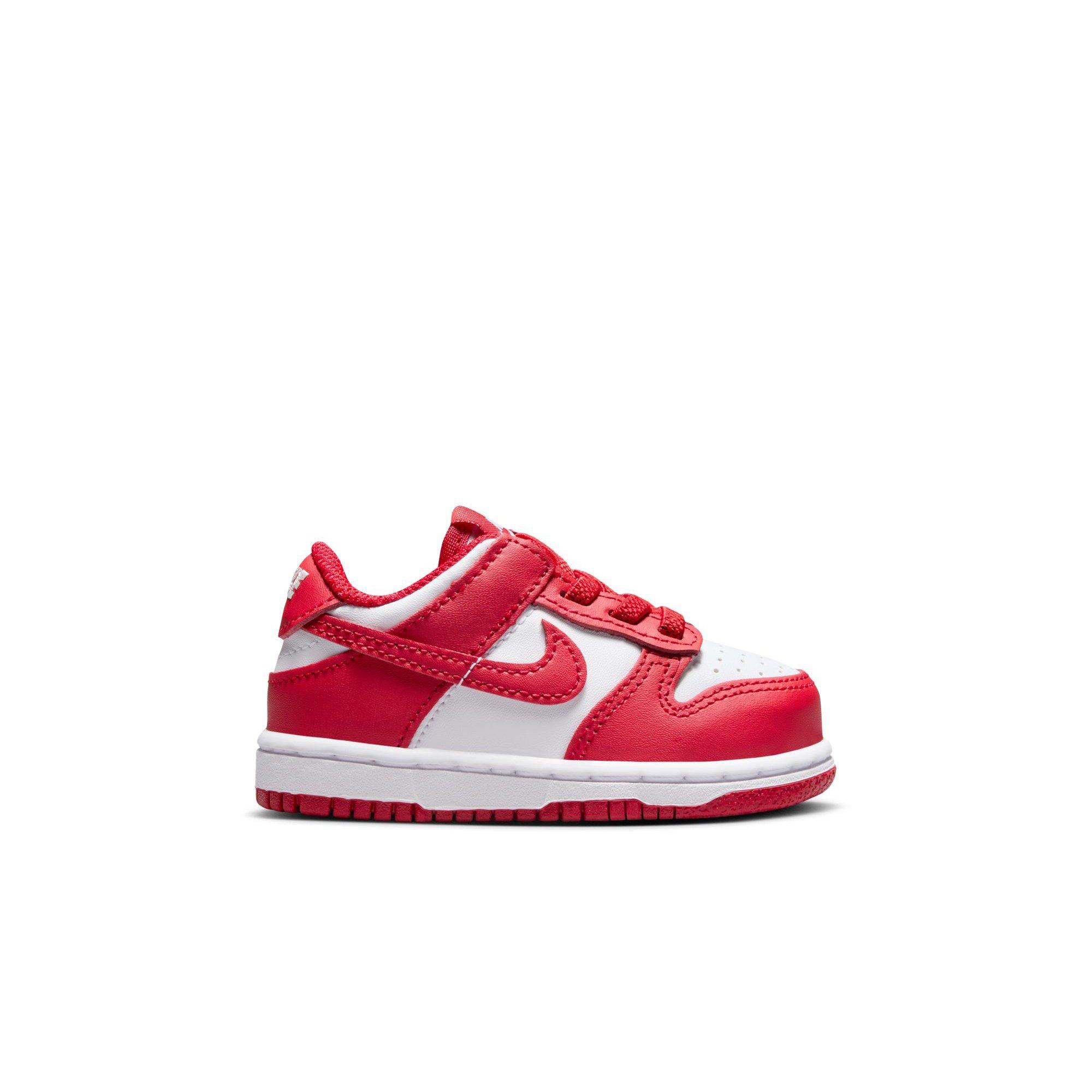 Nike Dunk Low "White/University Red" Toddler Boys' Shoe - WHITE/RED