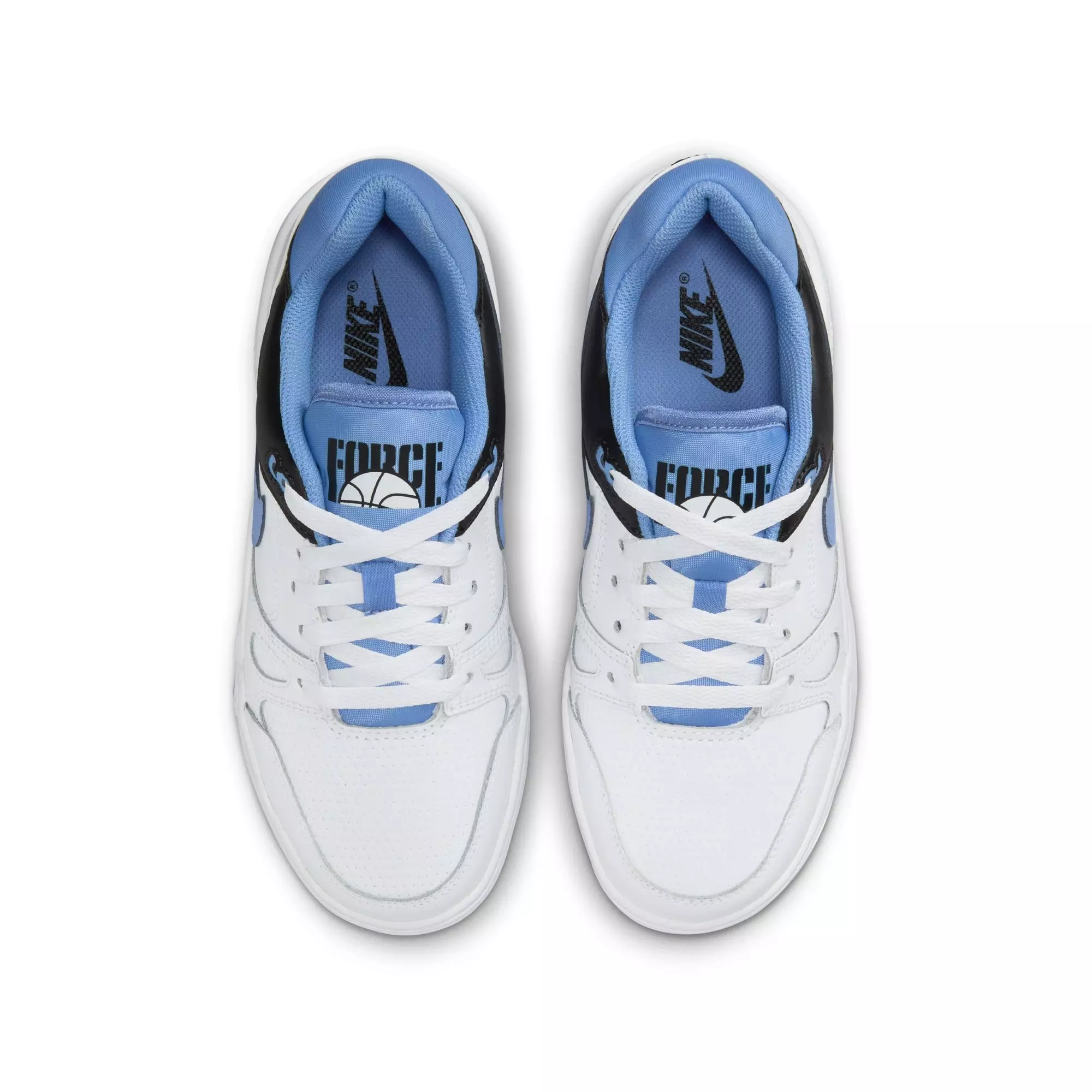Nike Full Force Low "White/Polar Black" Grade School Boys' Shoe - WHITE/BLUE
