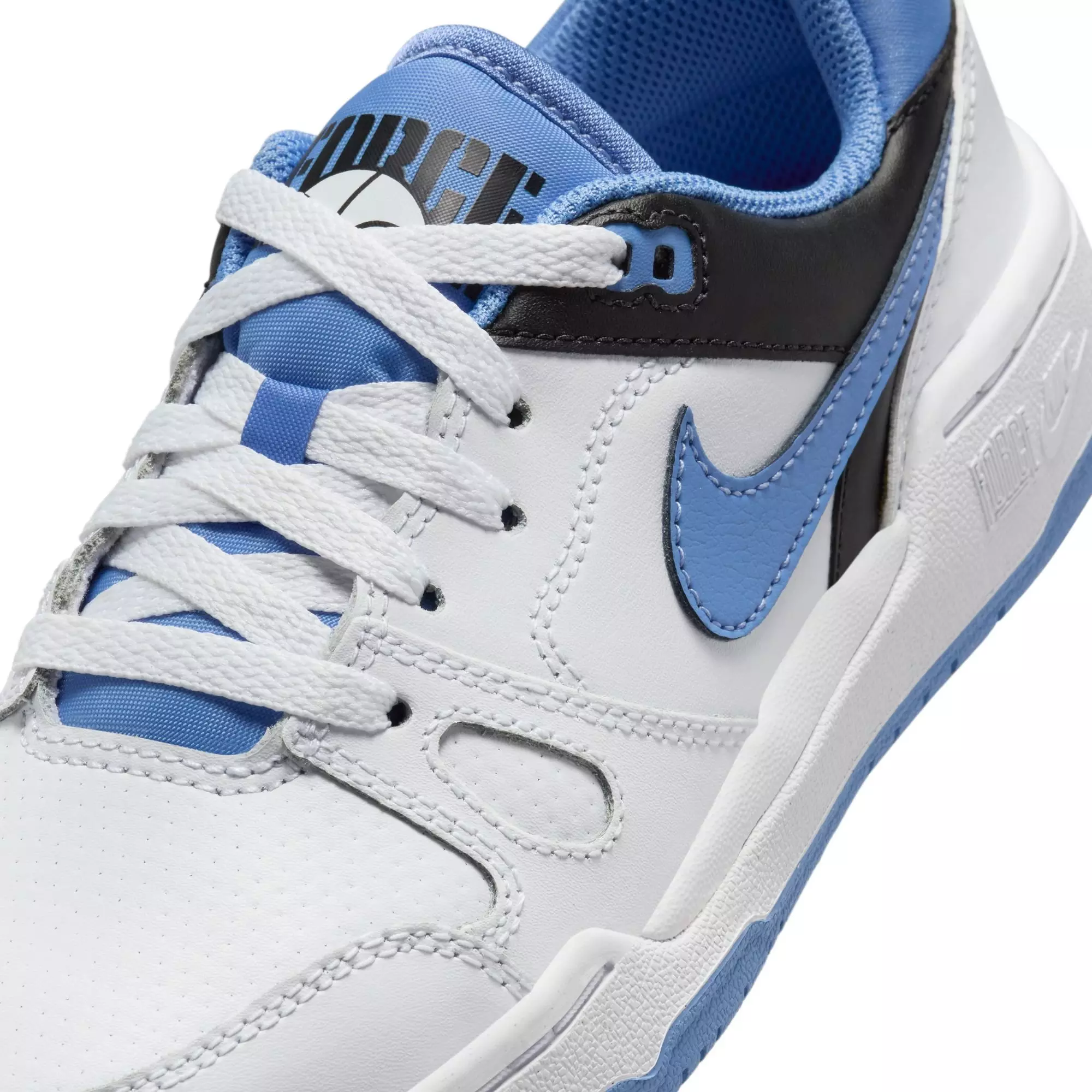 Nike Full Force Low "White/Polar Black" Grade School Boys' Shoe - WHITE/BLUE