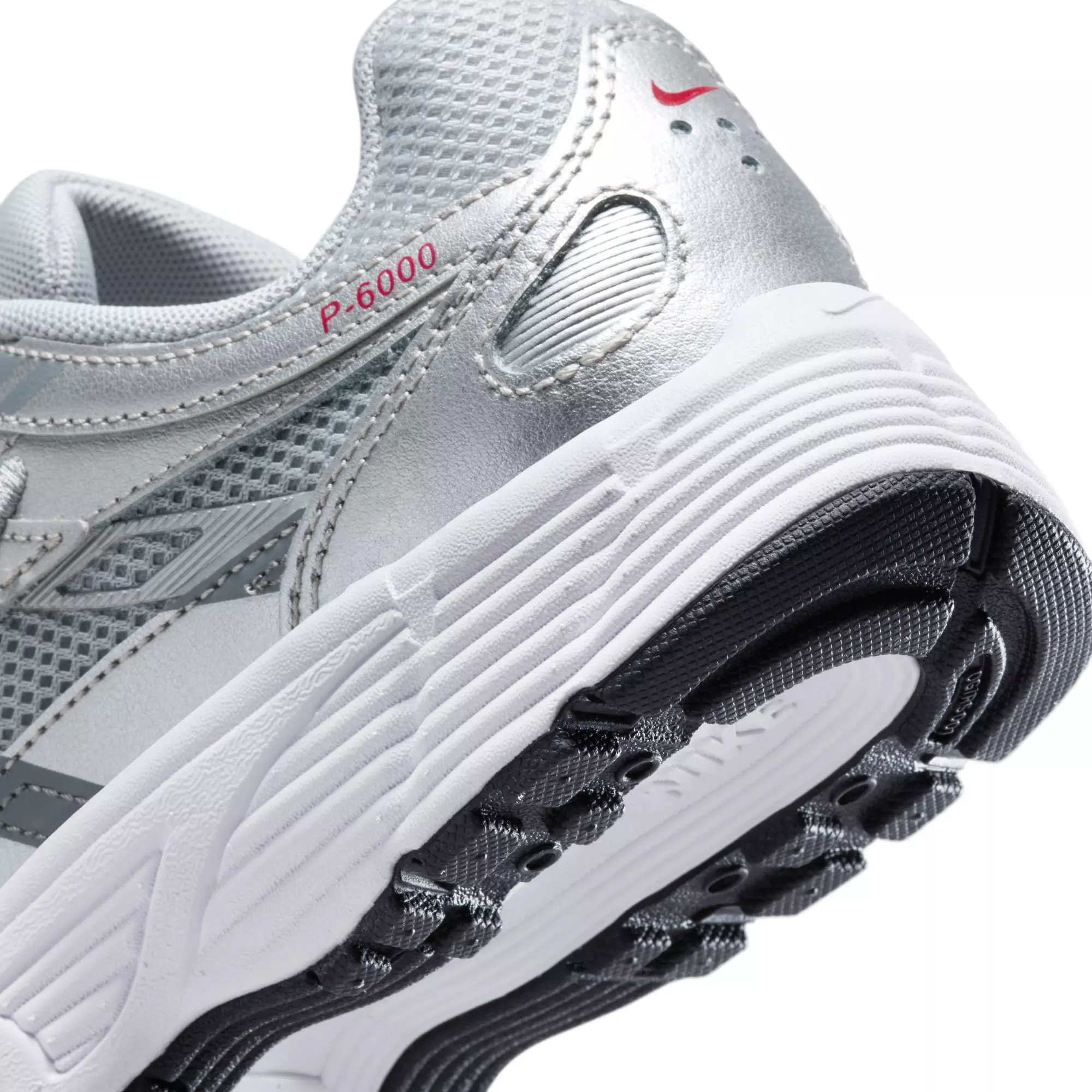 Nike P-6000 "Metallic Silver/Gym Red/Flt Silver" Grade School Boys' Shoe - SILVER/RED