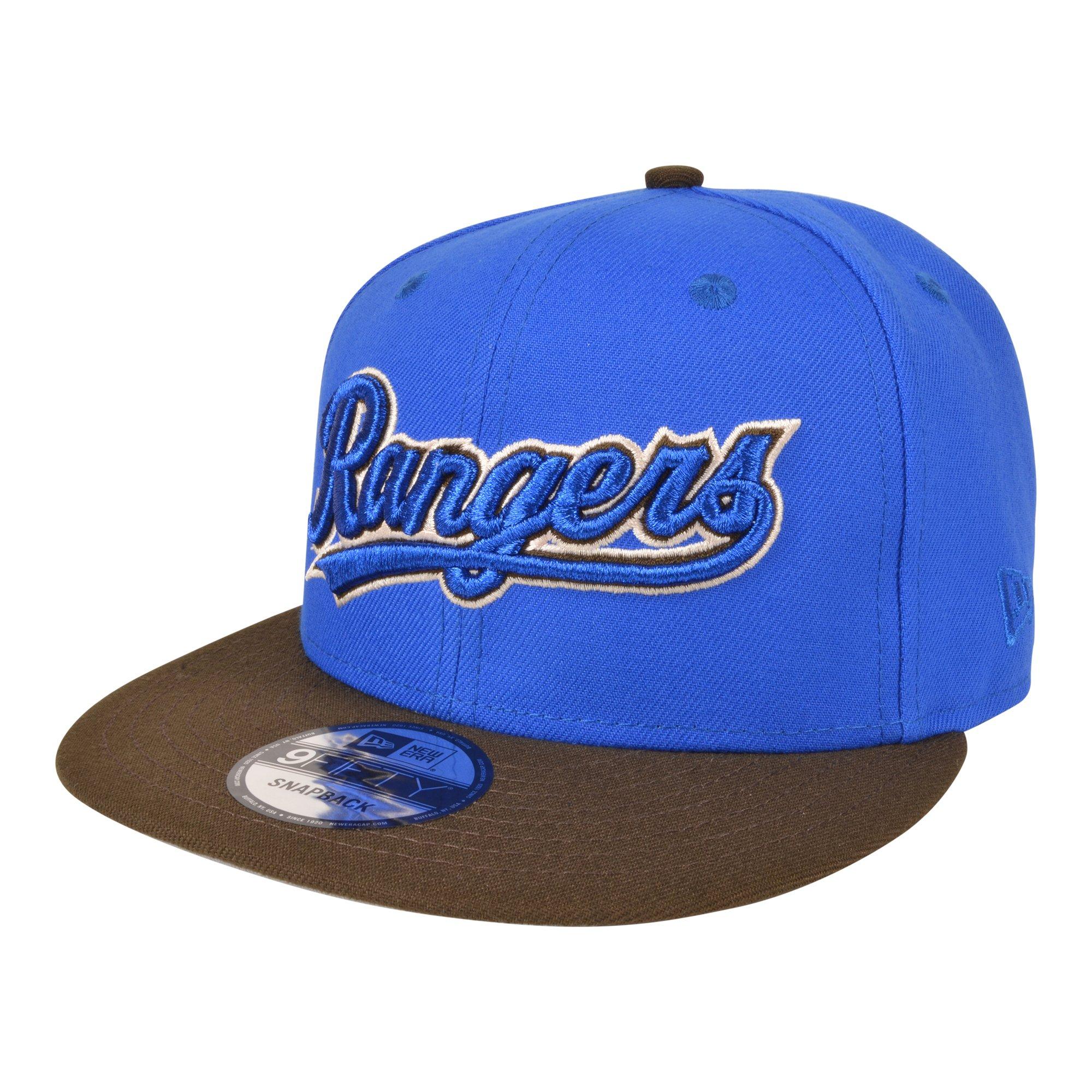 New Era Texas Rangers 9FIFTY Royal Crown Snapback Hat - Blue/Brown - BLUE