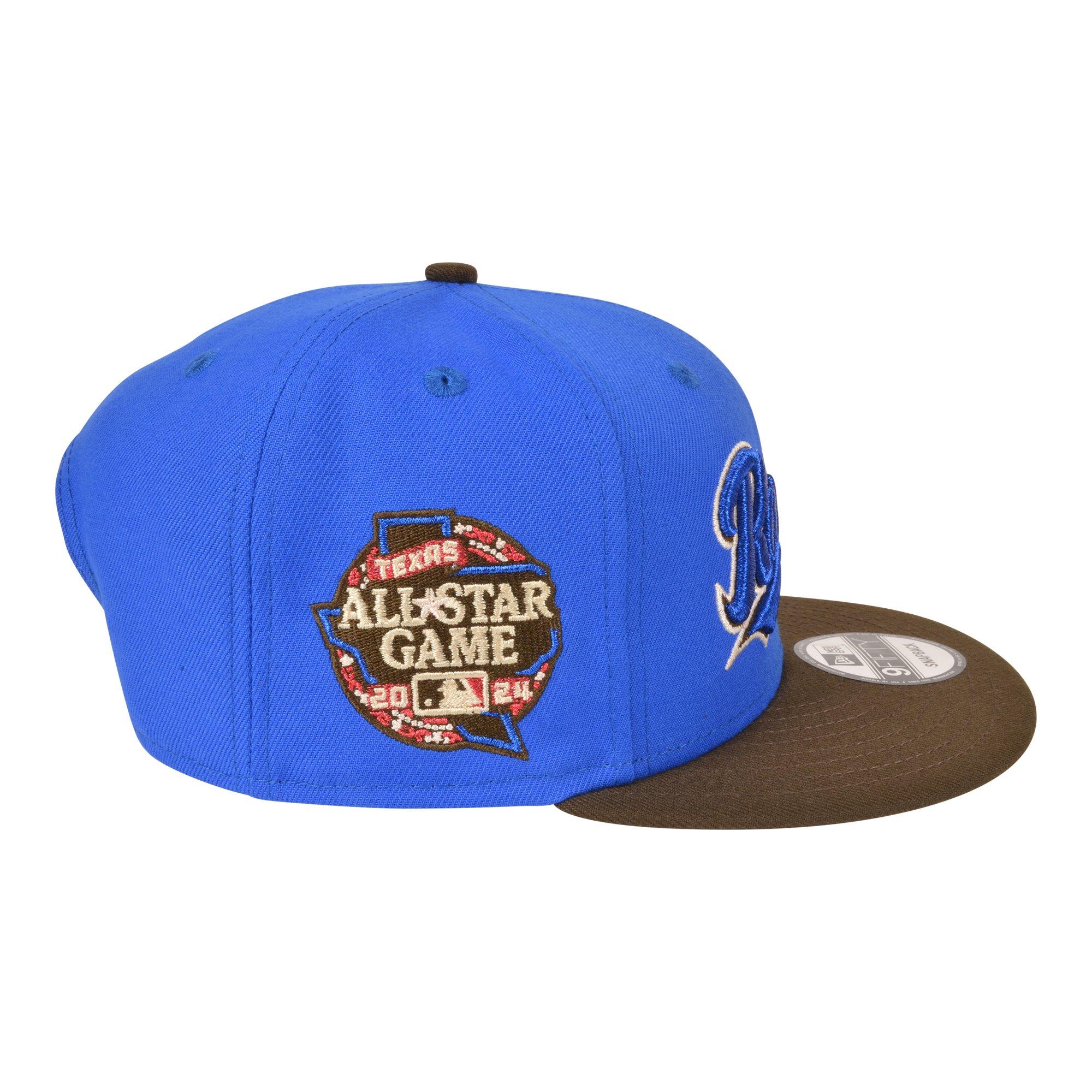 Men's New Era Texas Rangers 9FIFTY Royal Crown Blue/Brown Snapback Hat