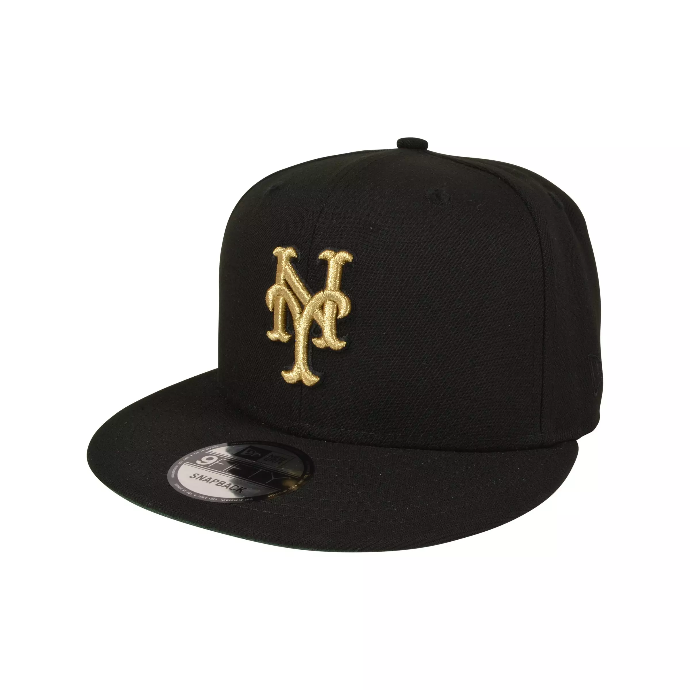 New Era New York Mets 9FIFTY Logo Snapback-Black/Gold - BLACK/GOLD