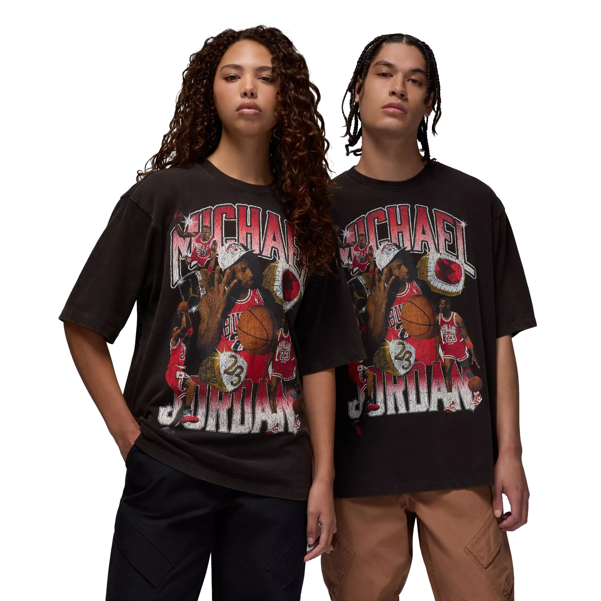 Jordan Men's Flight Essentials MJ Oversized Tee - Black - BLACK