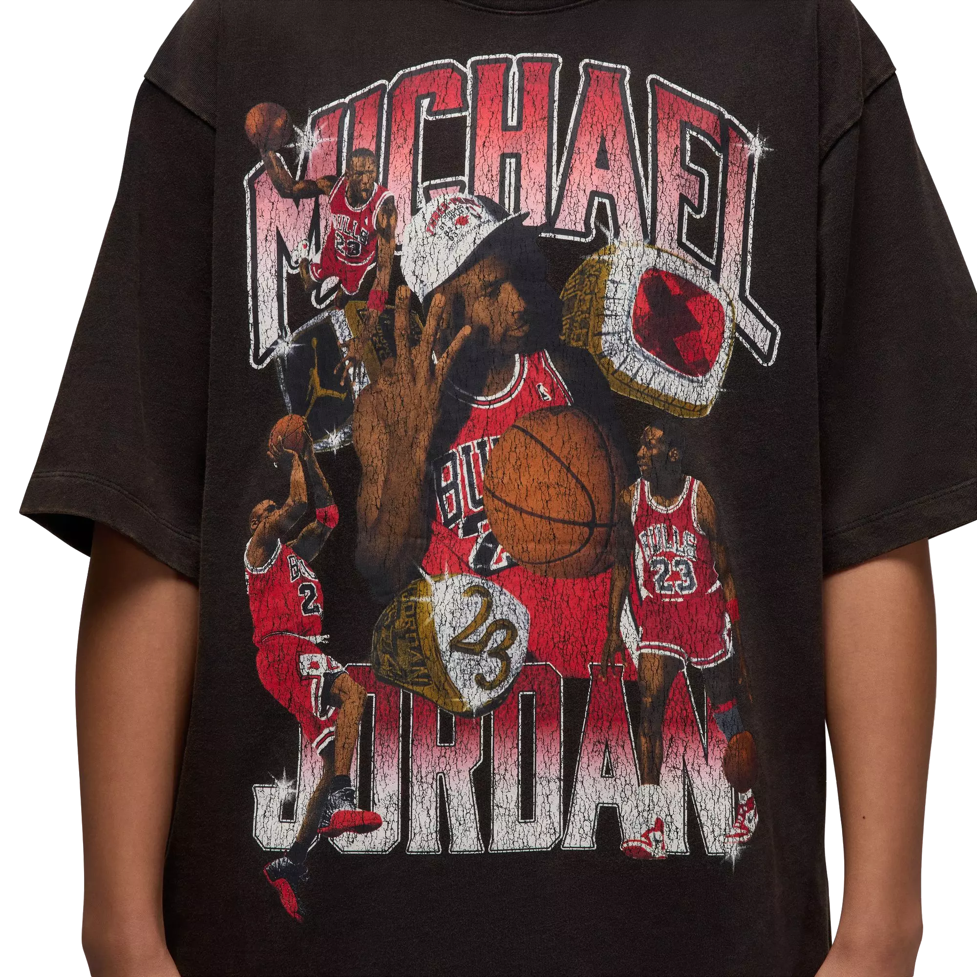 Jordan Men's Flight Essentials MJ Oversized Tee - Black - BLACK