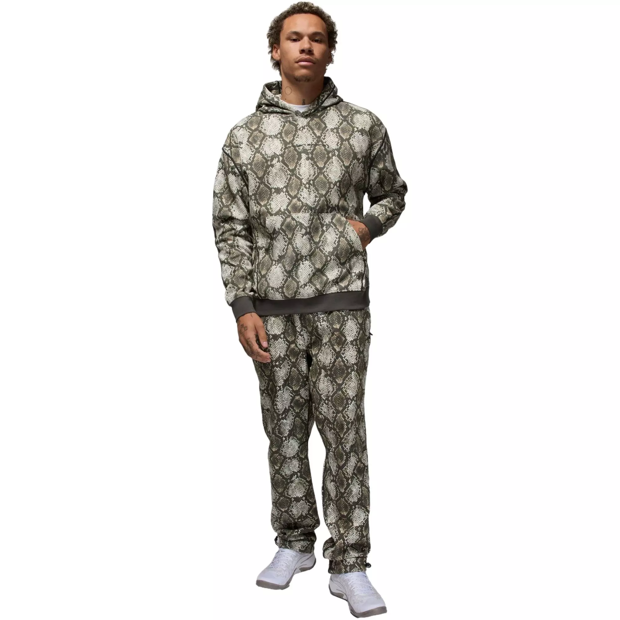 Jordan Men's Sport Dri-FIT Printed Fleece Pullover Hoodie - SAIL