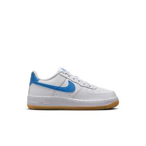 Nike Air Force 1 "White/Beyond Blue/Gum Light Brown" Preschool Girls' Shoe