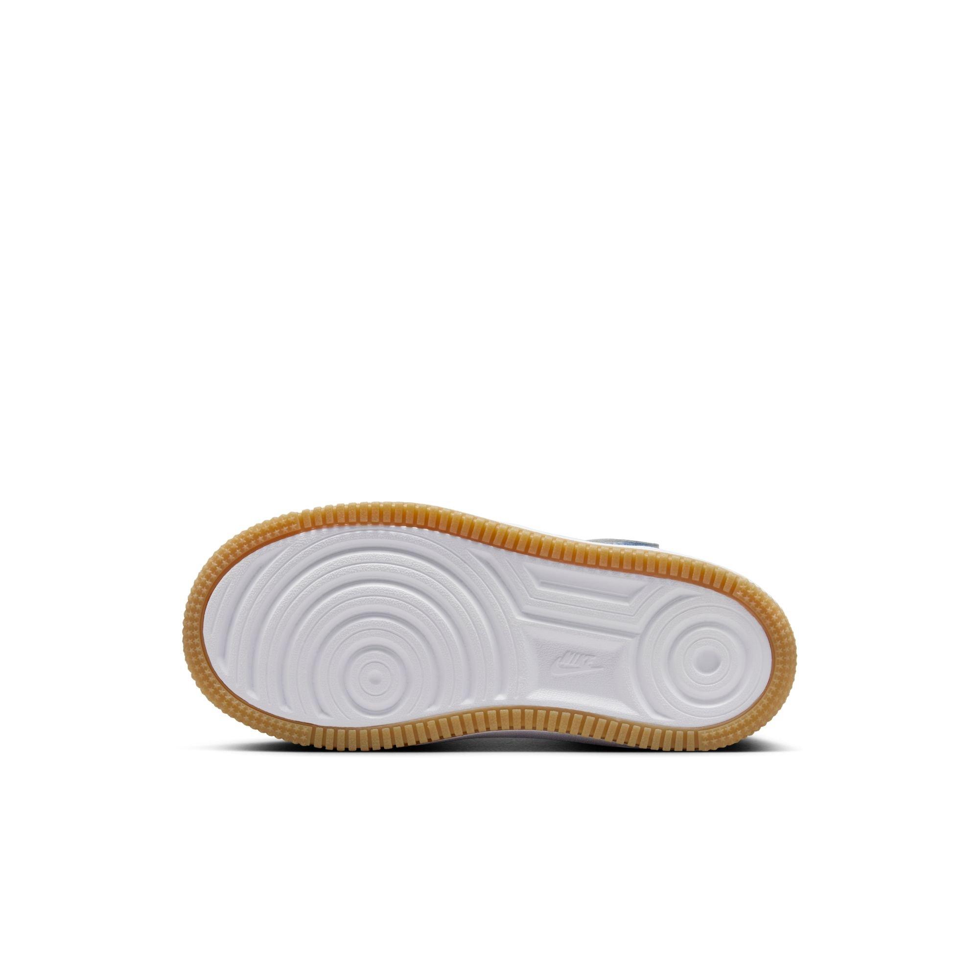 Nike Air Force 1 Low EasyOn Toddler Girls' "White/Beyond Blue/Gum Light Brown" Shoe