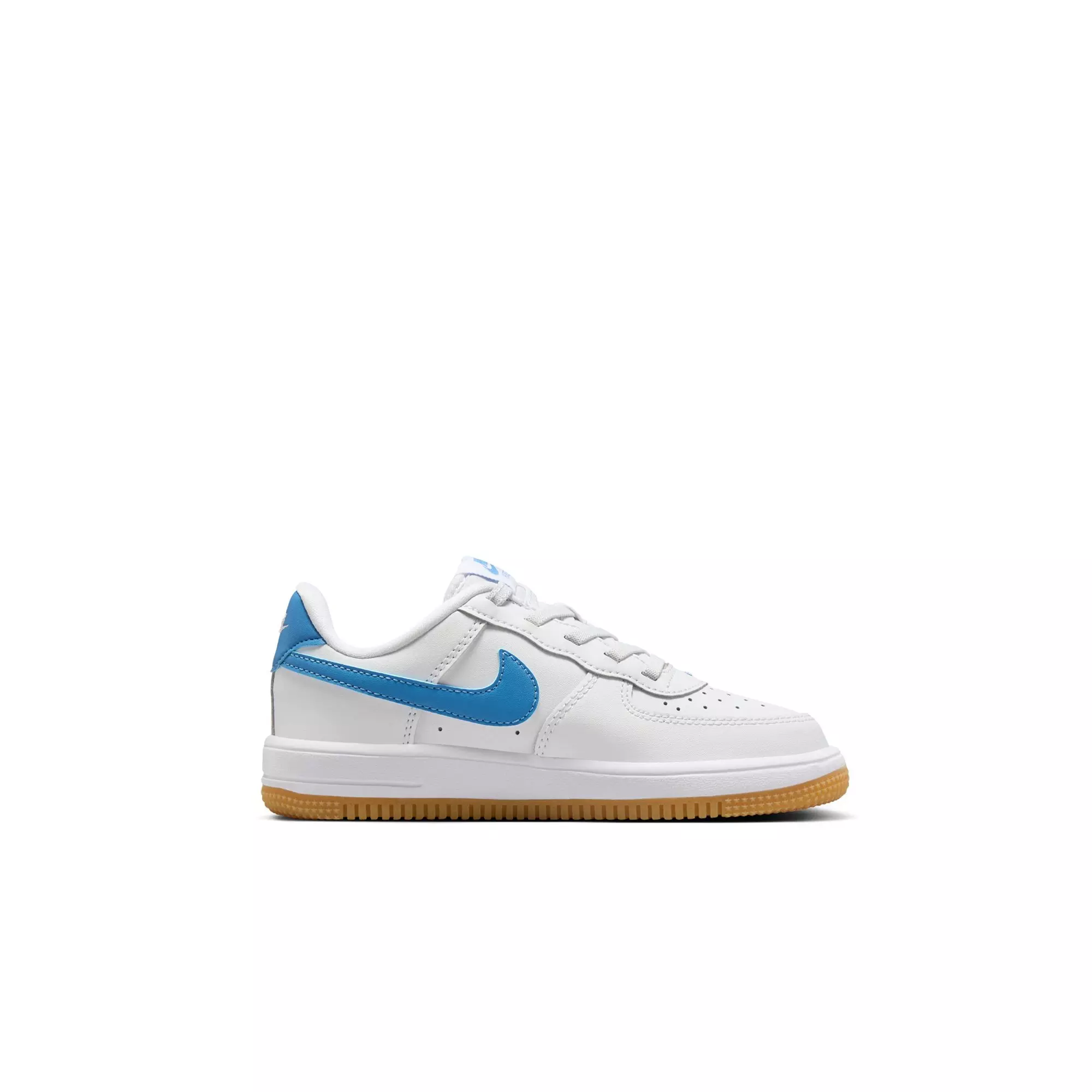 Nike Air Force 1 Low EasyOn "White/Beyond Blue/Gum Light Brown" Toddler Girls' Shoe - WHITE/BLUE