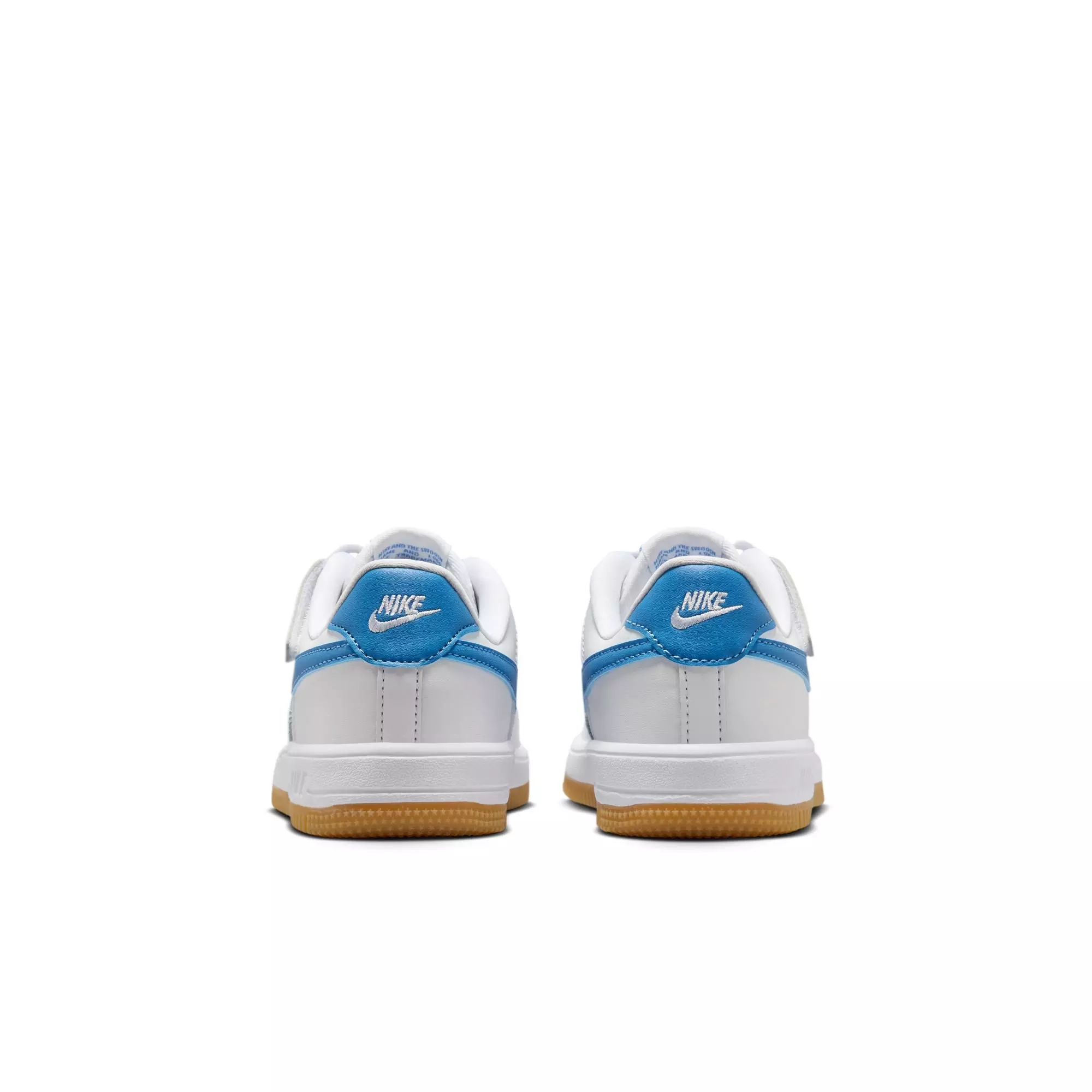 Nike Air Force 1 Low EasyOn "White/Blue Beyond/Gum Light Brown" Preschool Girls' Shoe - WHITE/BLUE