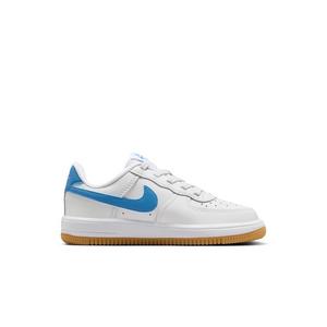 Nike Air Force 1 Low EasyOn "White/Blue Beyond/Gum Light Brown" Preschool Girls' Shoe