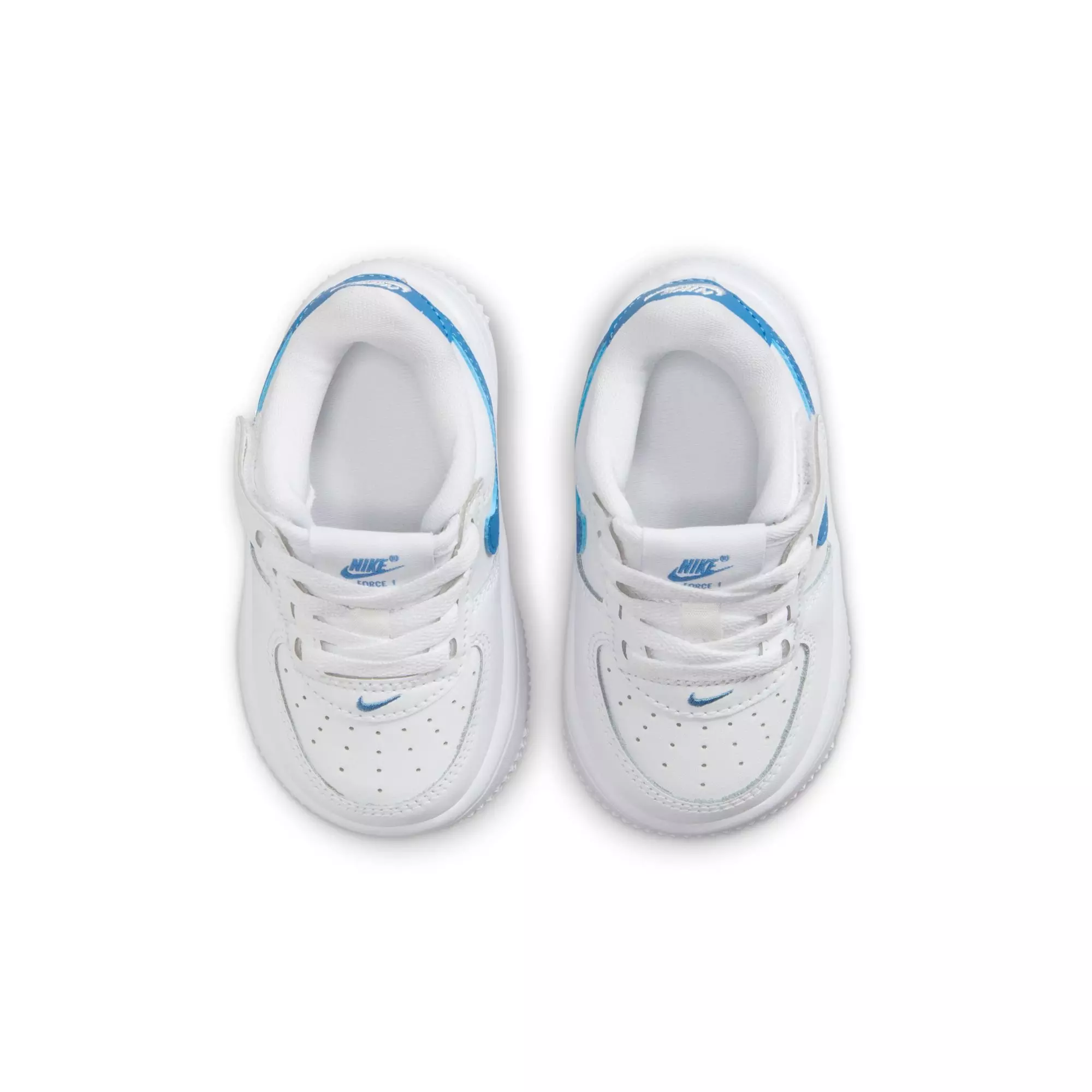 Nike Air Force 1 Low EasyOn "White/Beyond Blue/Gum Light Brown" Toddler Girls' Shoe - WHITE/BLUE