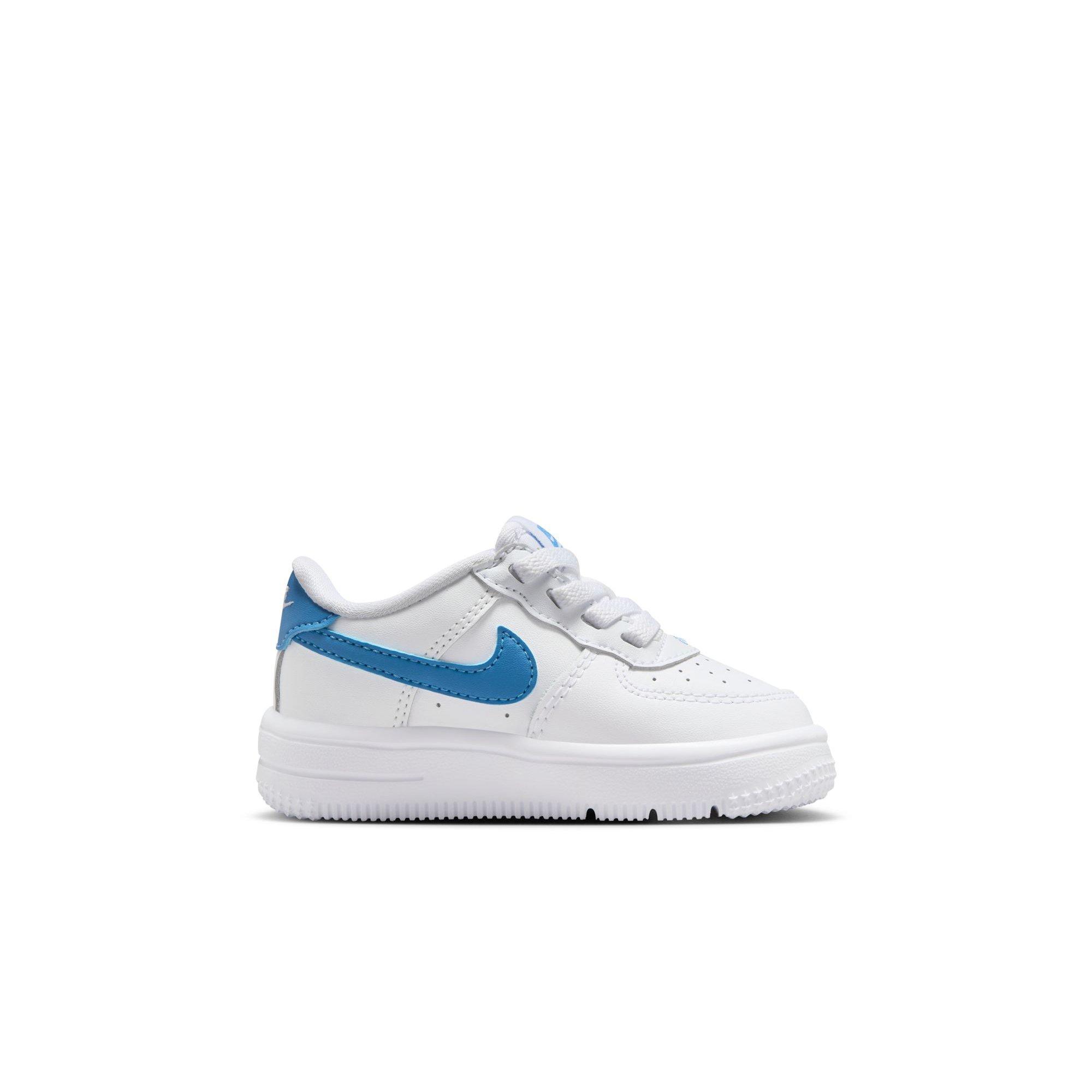 Nike Air Force 1 Low EasyOn Toddler Girls' "White/Beyond Blue/Gum Light Brown" Shoe