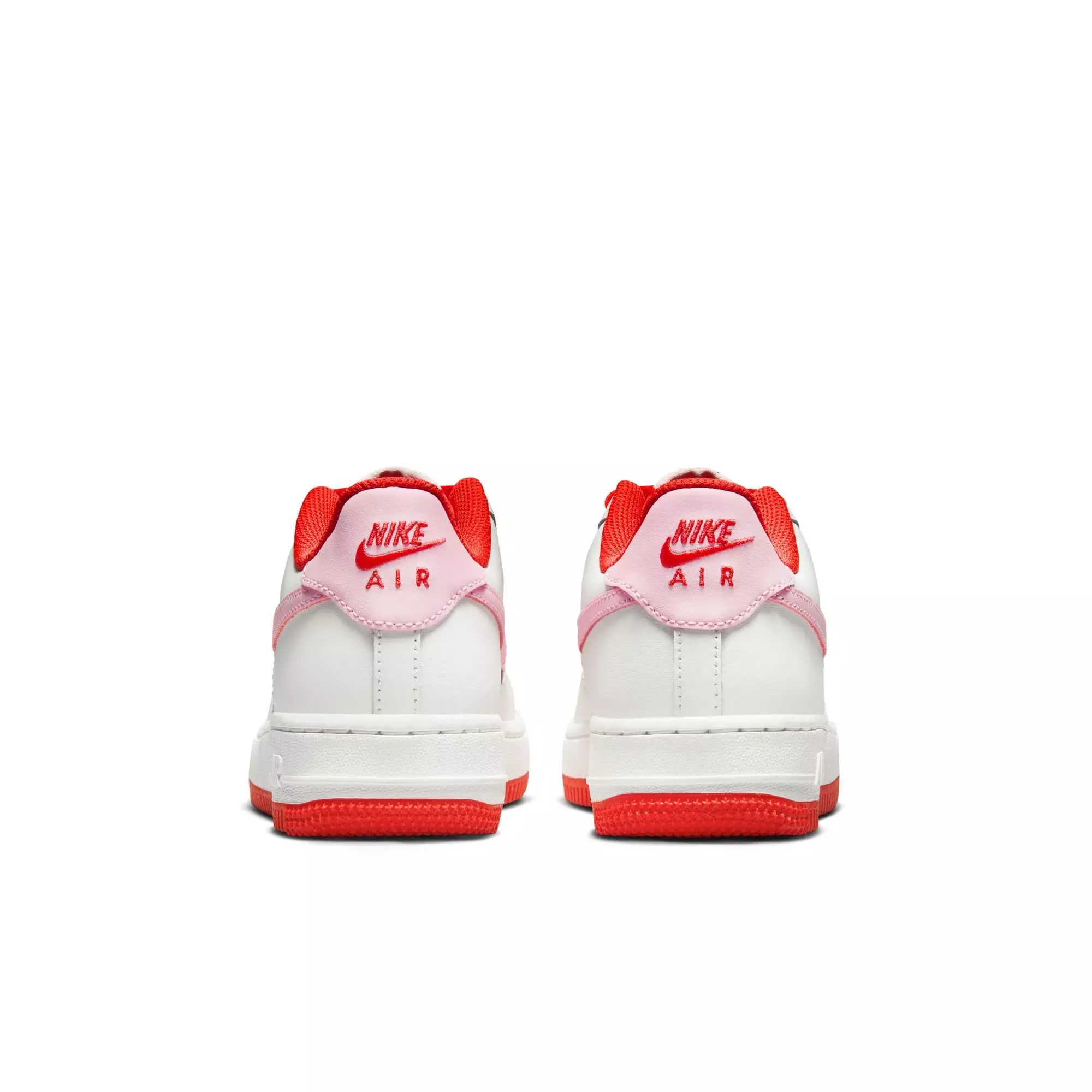 Nike Air Force 1 "Summit White/Pink Foam/Lt Crimson" Grade School Girls' Shoe - RED/WHITE