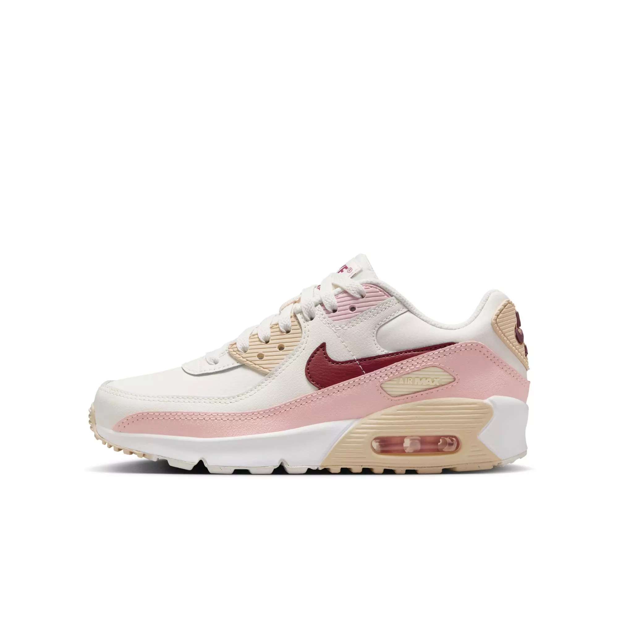 Nike Air Max 90 "Phantom/Dark Team Red/Echo Pink/Sail" Preschool Girls' Shoe - PINK/RED