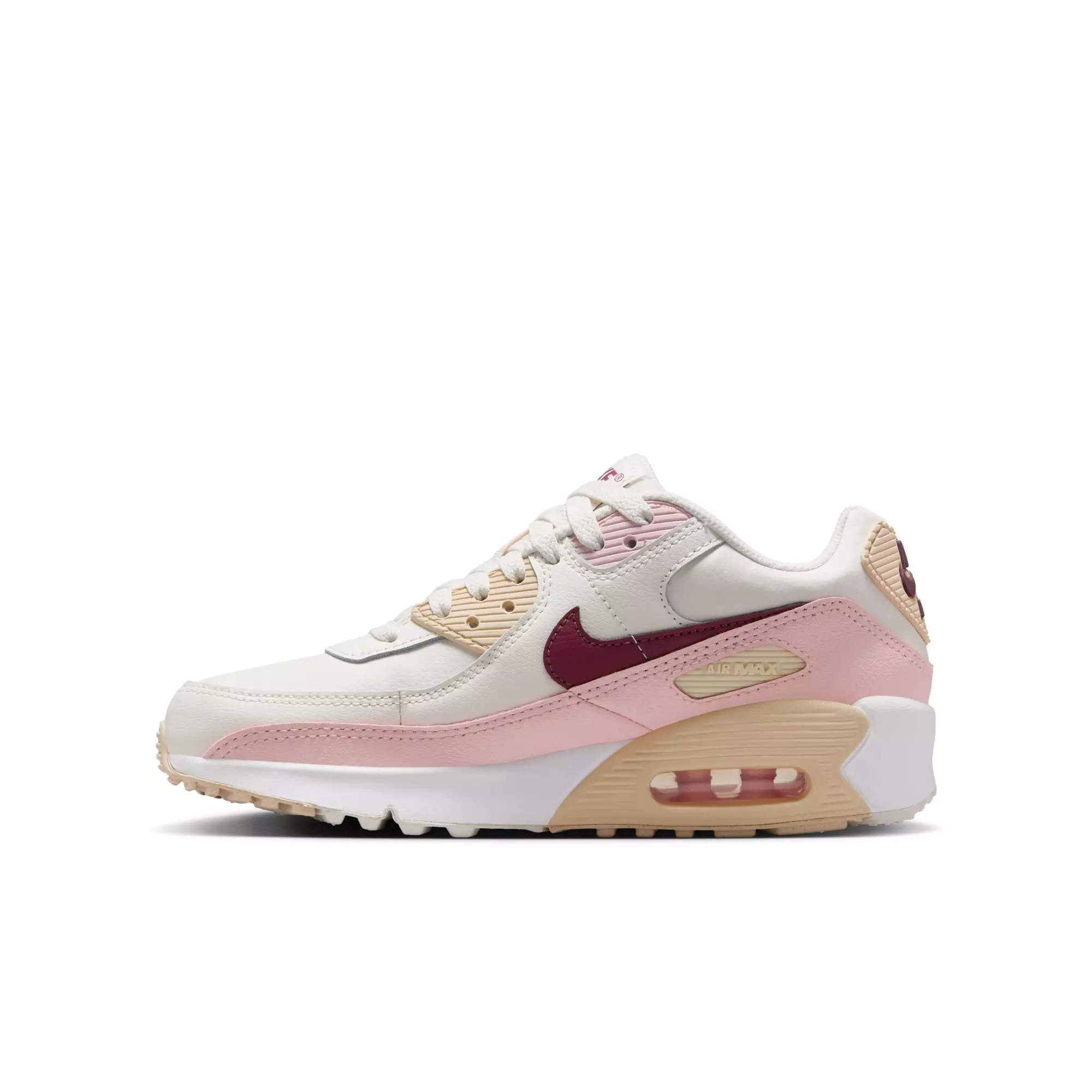 Nike Air Max 90 "Phantom/Dark Team Red/Echo Pink/Sail" Preschool Girls' Shoe - PINK/RED