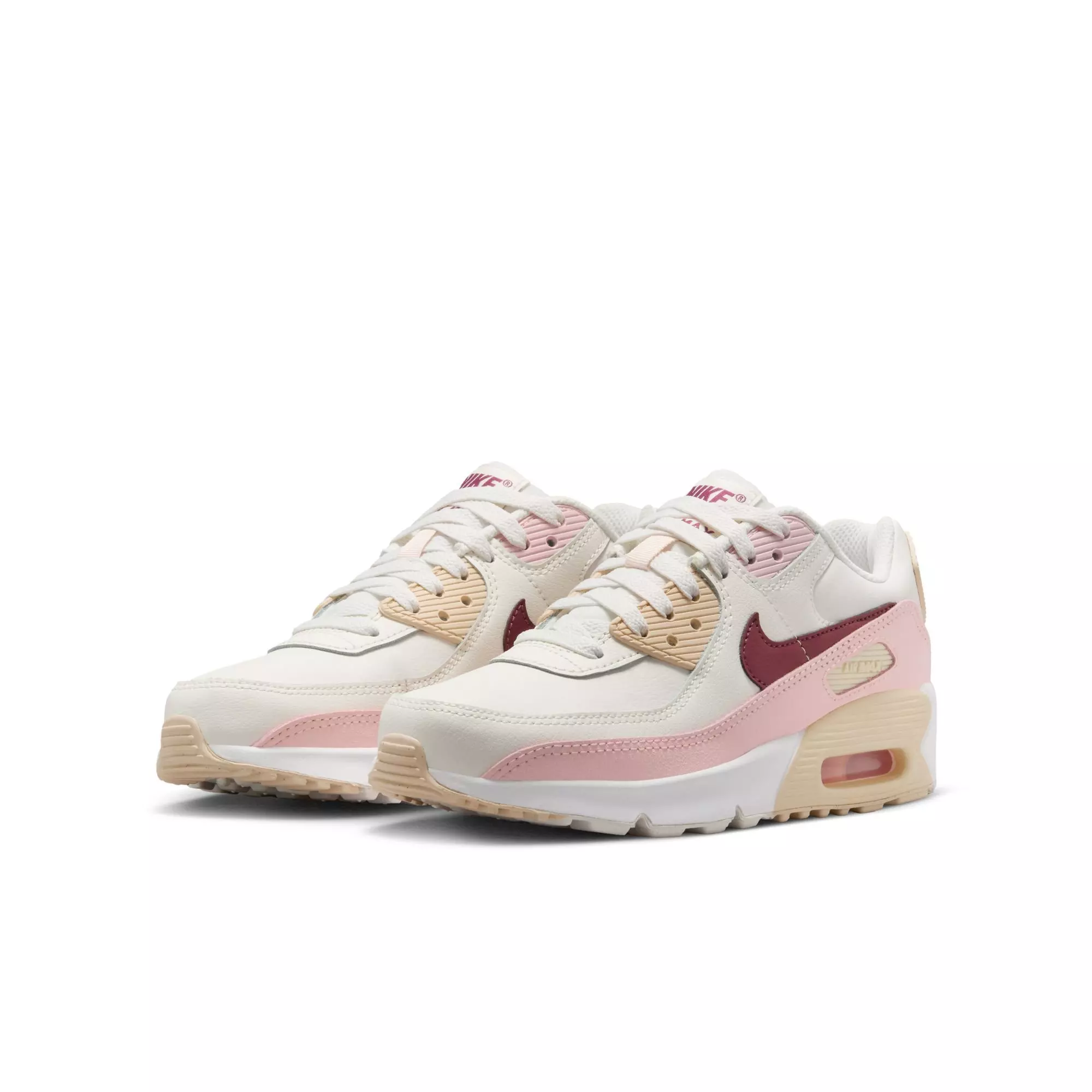 Nike Air Max 90 "Phantom/Dark Team Red/Echo Pink/Sail" Preschool Girls' Shoe - PINK/RED