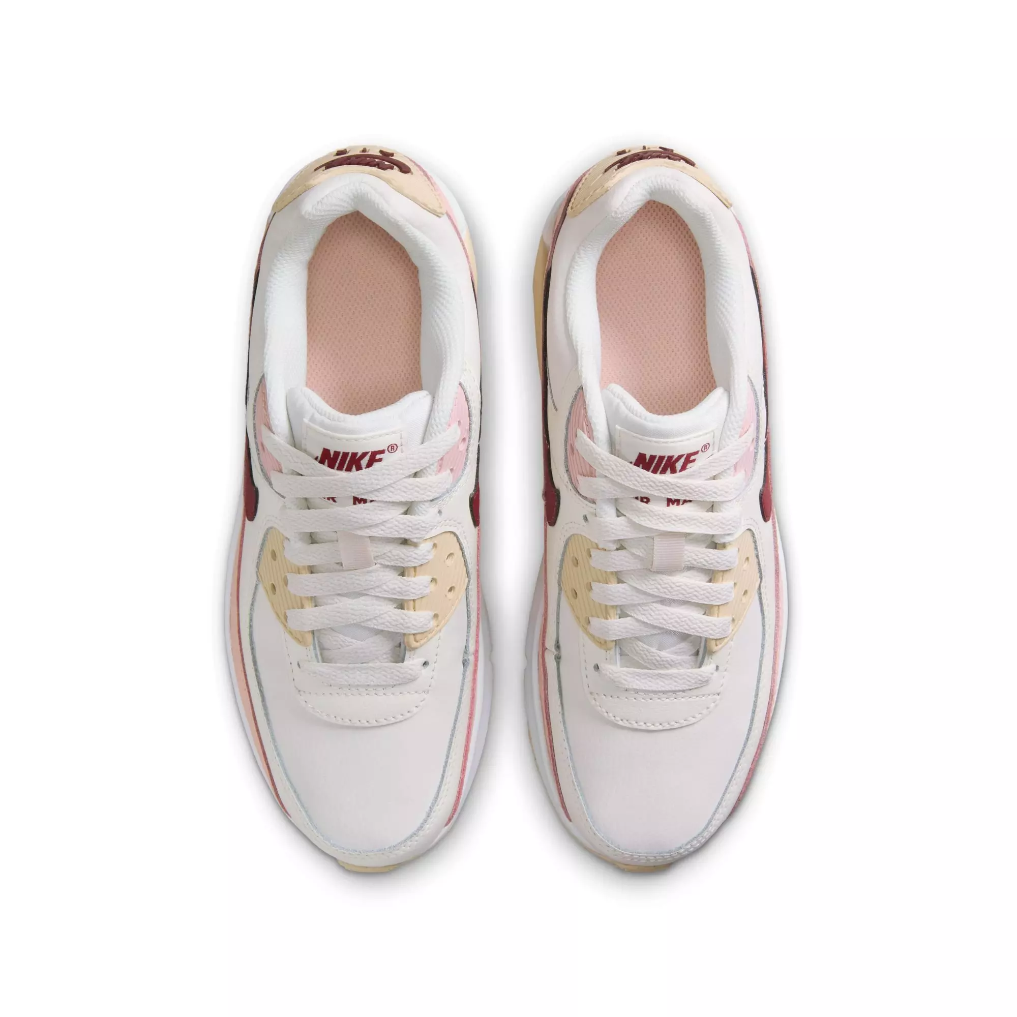 Nike Air Max 90 "Phantom/Dark Team Red/Echo Pink/Sail" Preschool Girls' Shoe - PINK/RED