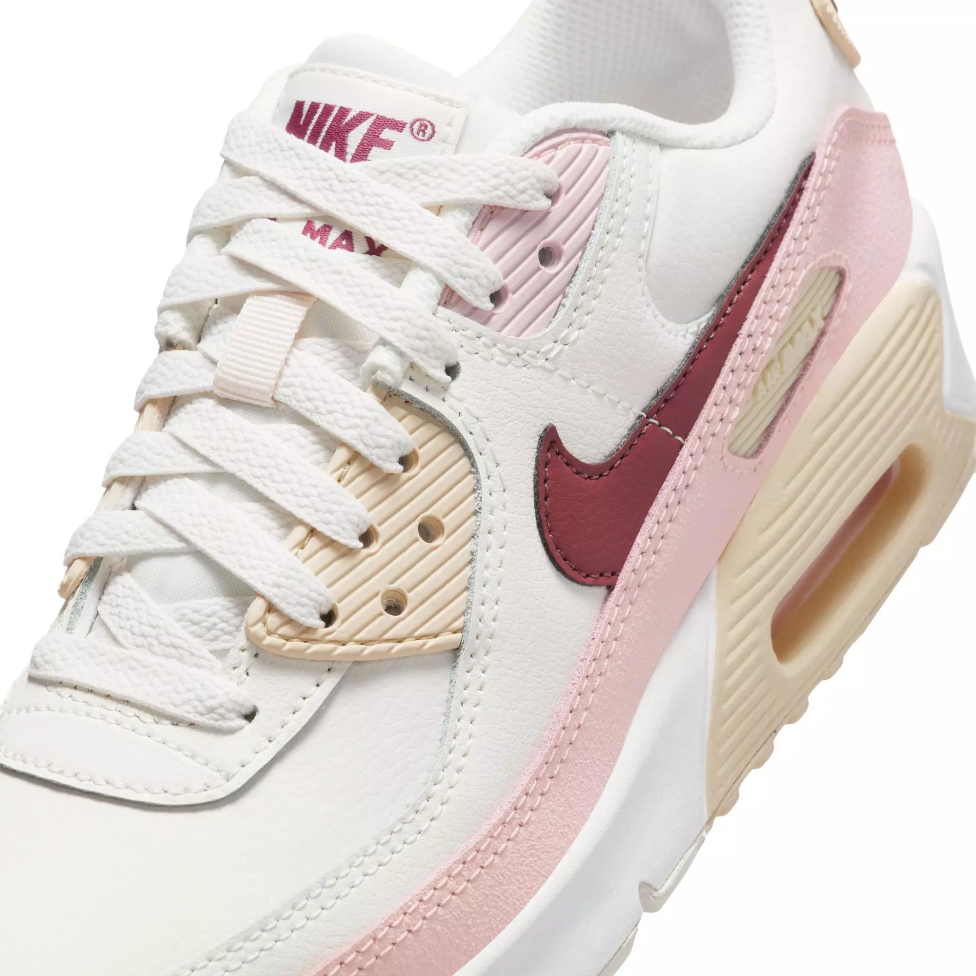Nike Air Max 90 "Phantom/Dark Team Red/Echo Pink/Sail" Preschool Girls' Shoe - PINK/RED