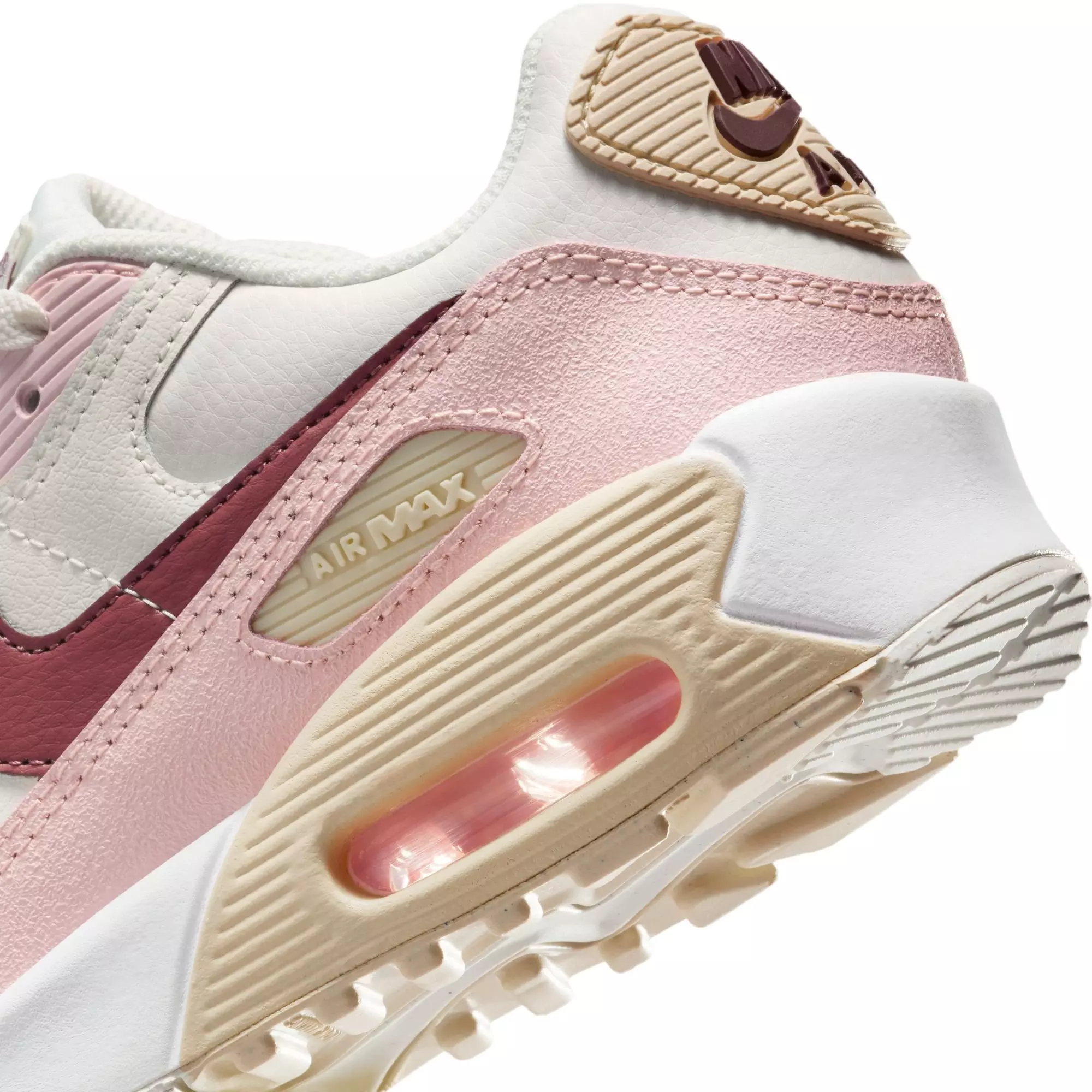 Nike Air Max 90 "Phantom/Dark Team Red/Echo Pink/Sail" Preschool Girls' Shoe - PINK/RED